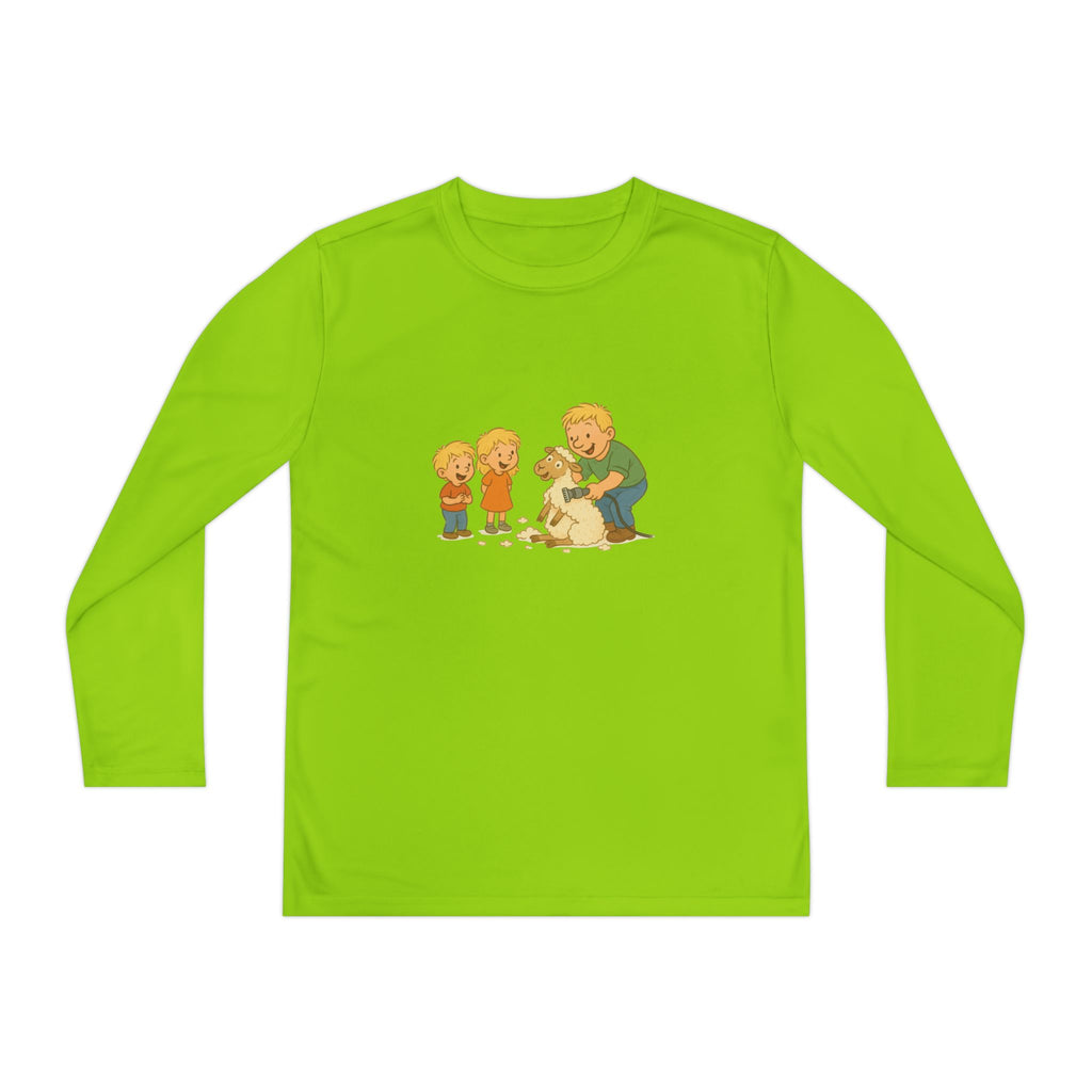 Youth Long Sleeve Tee – Kids & Dad Dog Rescue Illustration