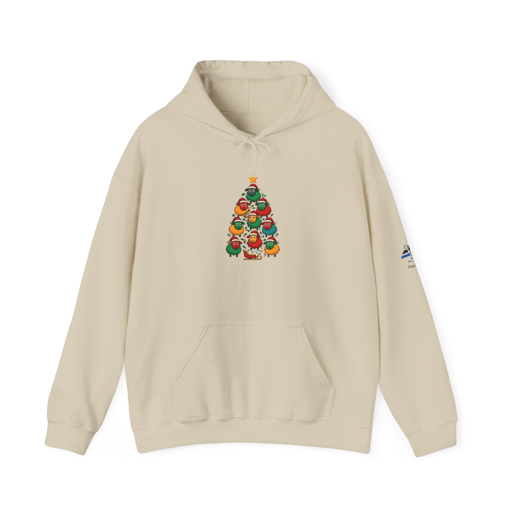 Christmas Tree Sheep Hoodie – Cute Holiday Bird Tree Graphic Sweatshirt