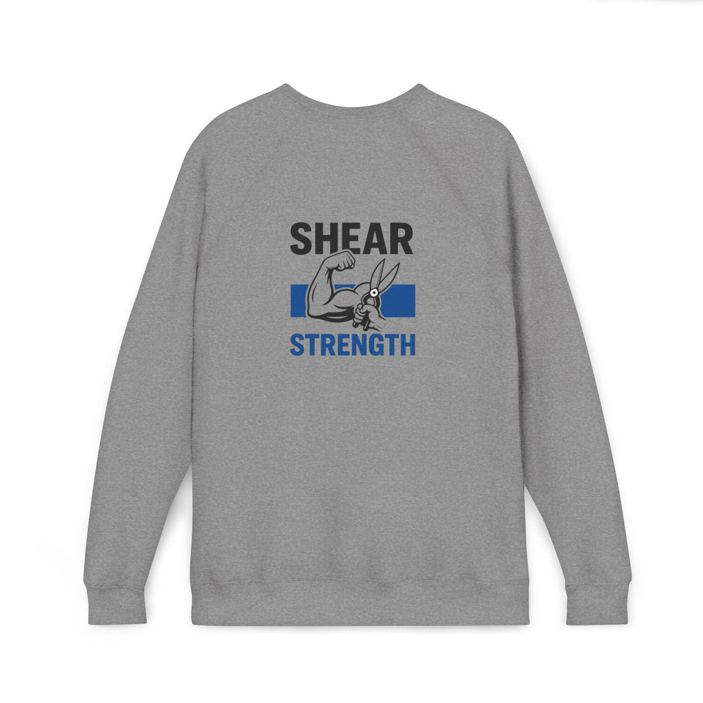 Strength Raglan Sweatshirt — 'Smear Strength' Blue Barbell Crewneck