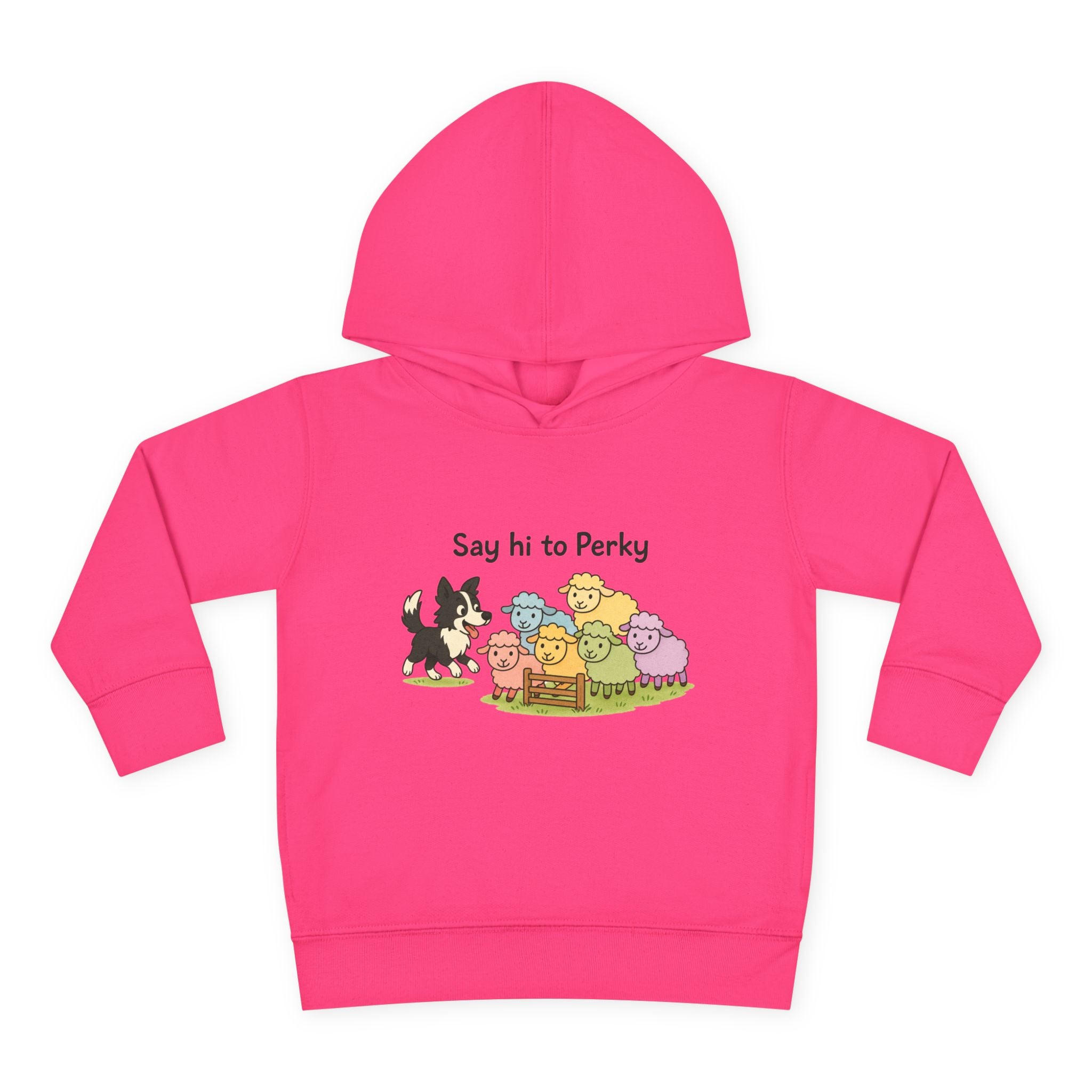 Toddler Hoodie - "Say Hi to Perky" Cute Farm Animal Pullover for Kids