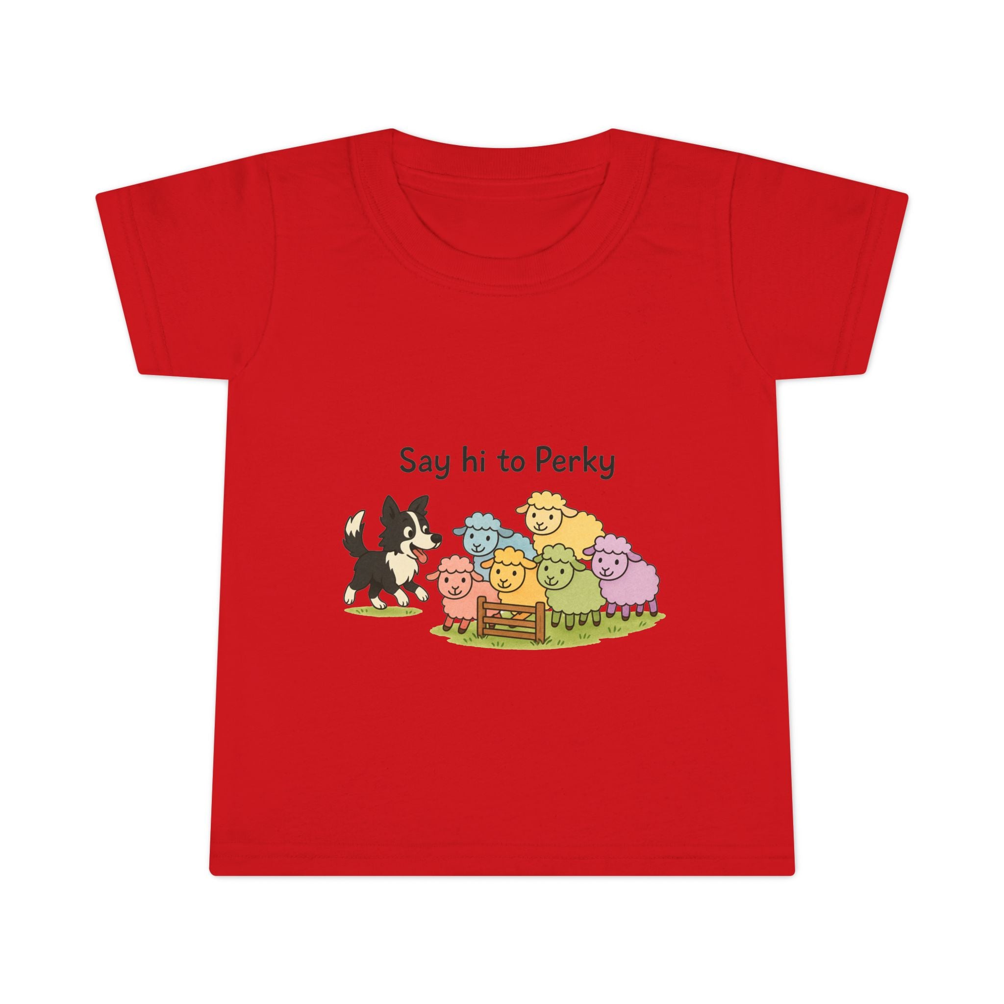 Toddler T-Shirt — "Say Hi to Perky" Cute Pastel Farm Animal Tee