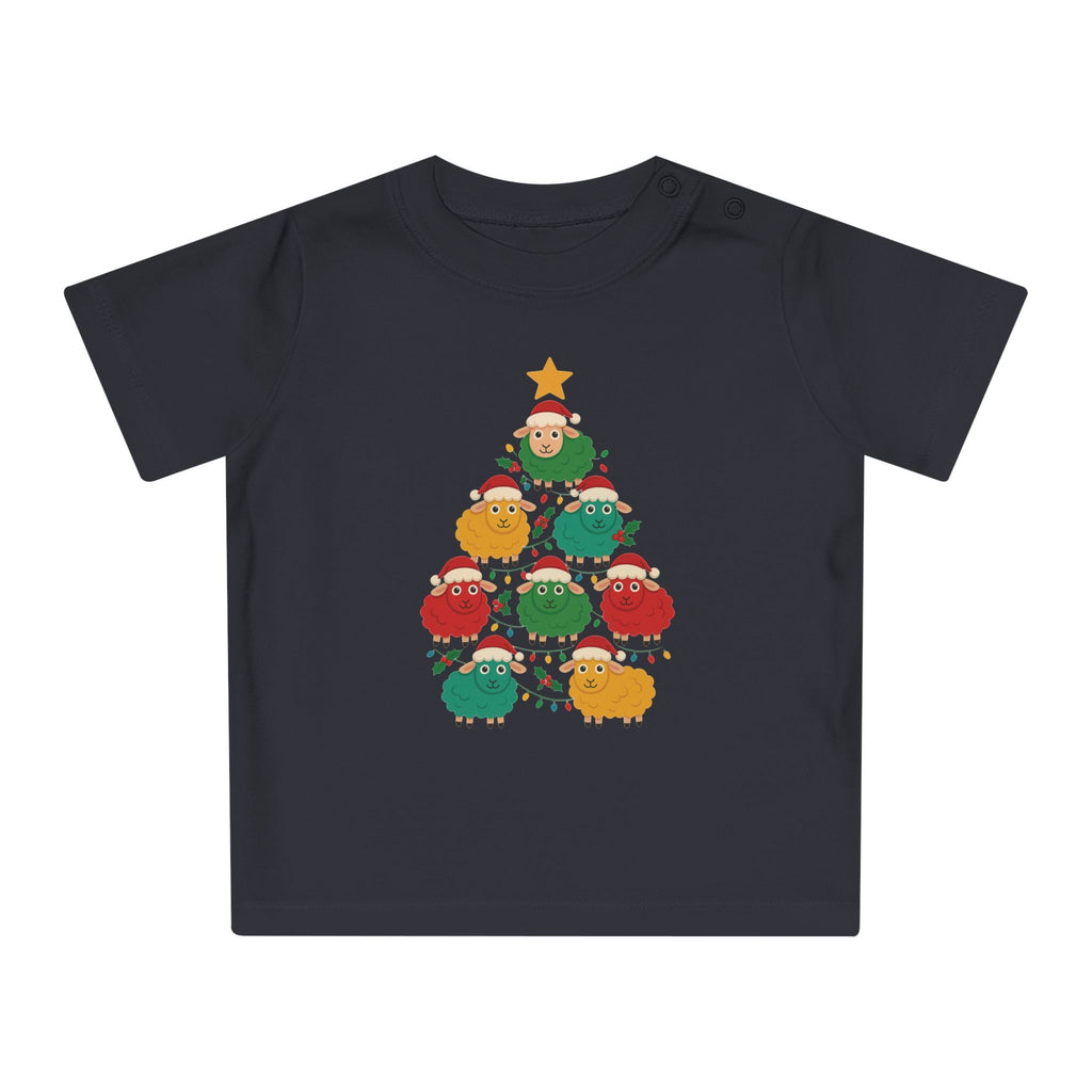 Christmas Sheep Tree Baby T-Shirt – Cute Holiday Infant Tee