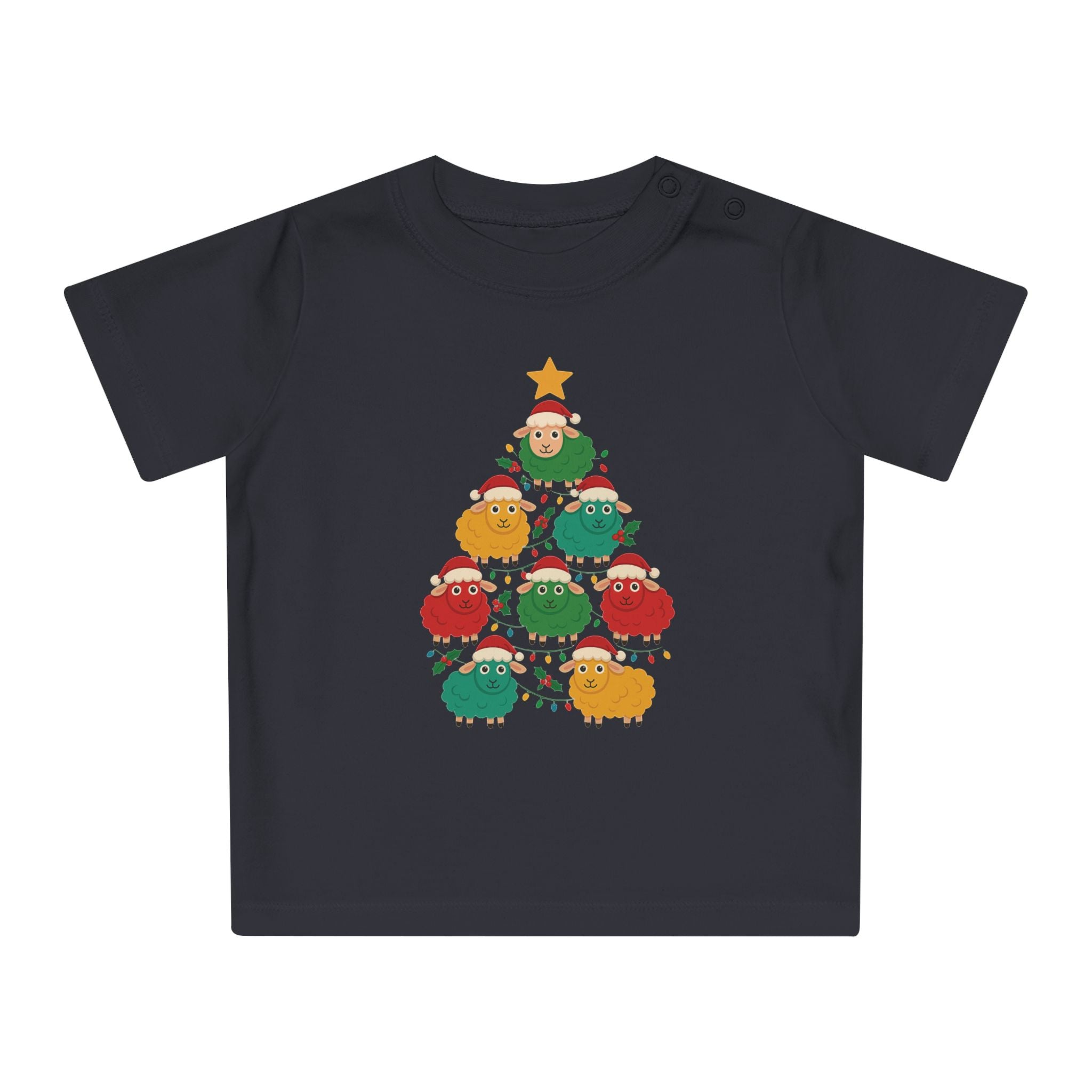 Christmas Sheep Tree Baby T-Shirt – Cute Holiday Infant Tee