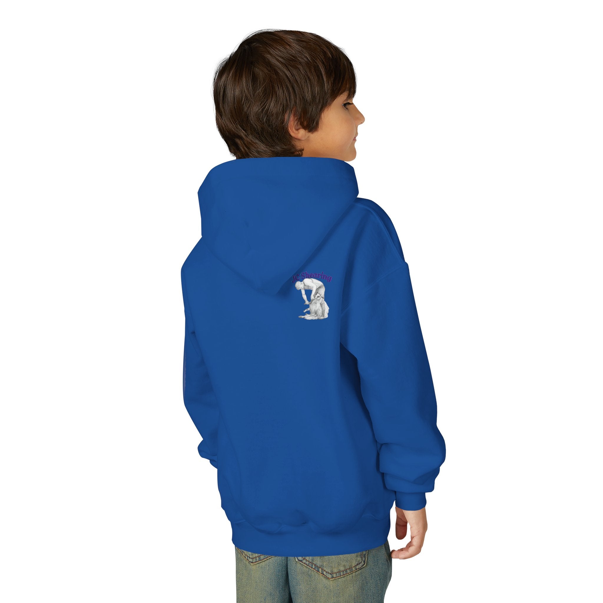 Youth Hoodie — "Say Hi to Perky" Cute Cartoon Sheep & Dog Kids Hooded Sweatshirt