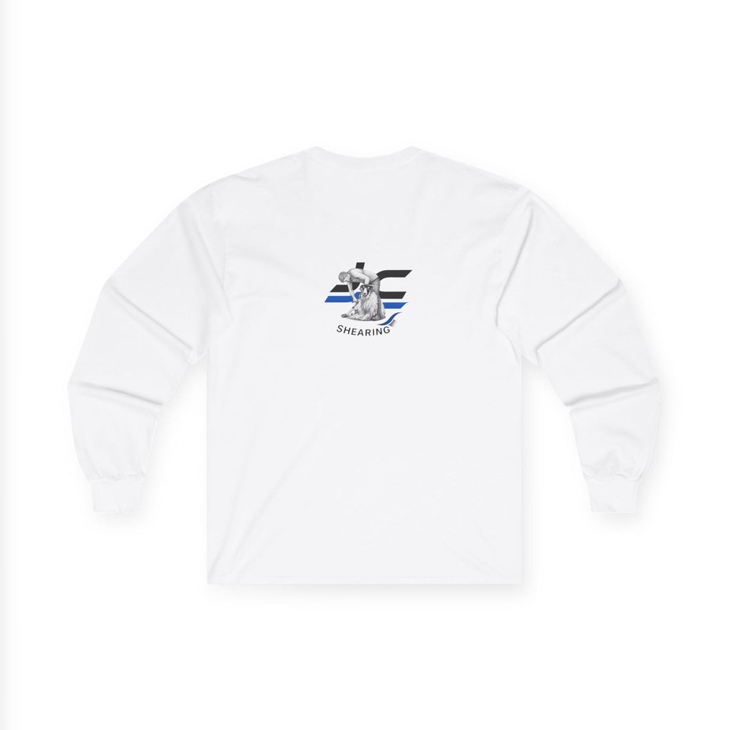 Long Sleeve Tee — Christmas Sheep Tree Graphic Holiday Shirt