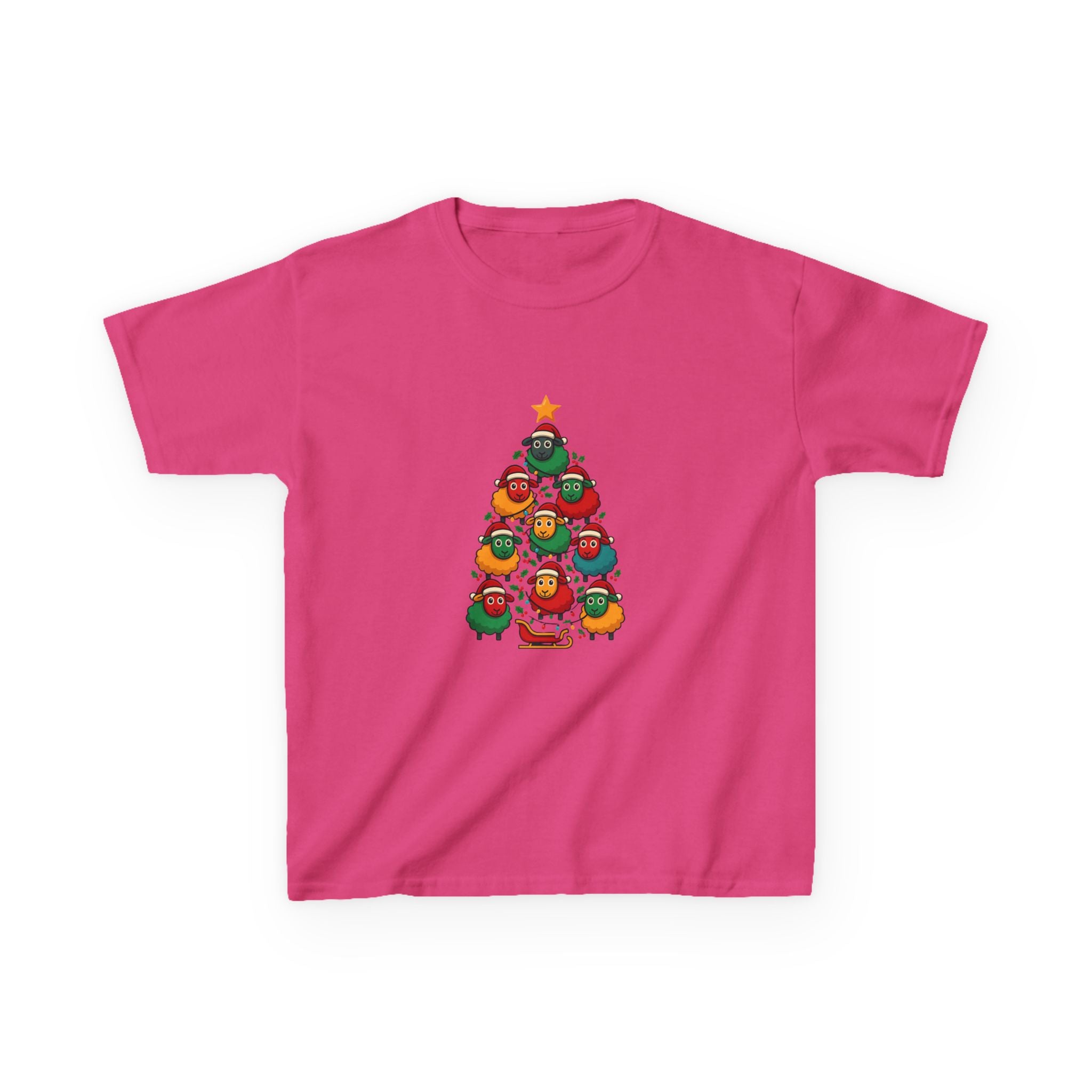 Kids Christmas Tree Sheep Tee — Festive Holiday Shirt for Children