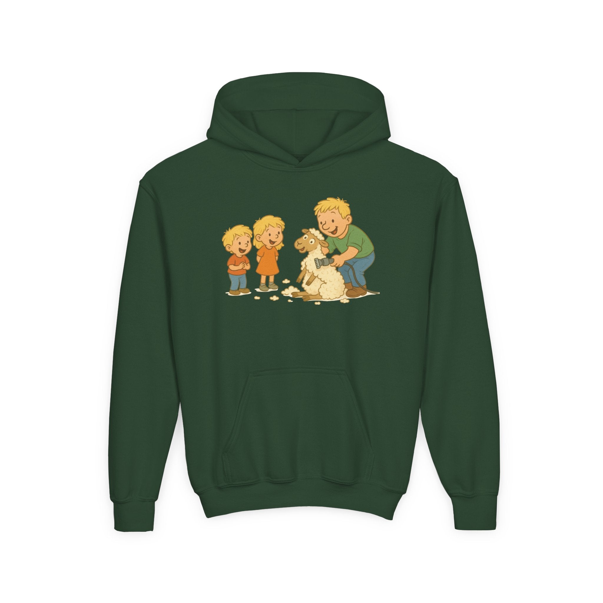 Youth Hoodie — Vintage Kids & Dog Graphic Pullover