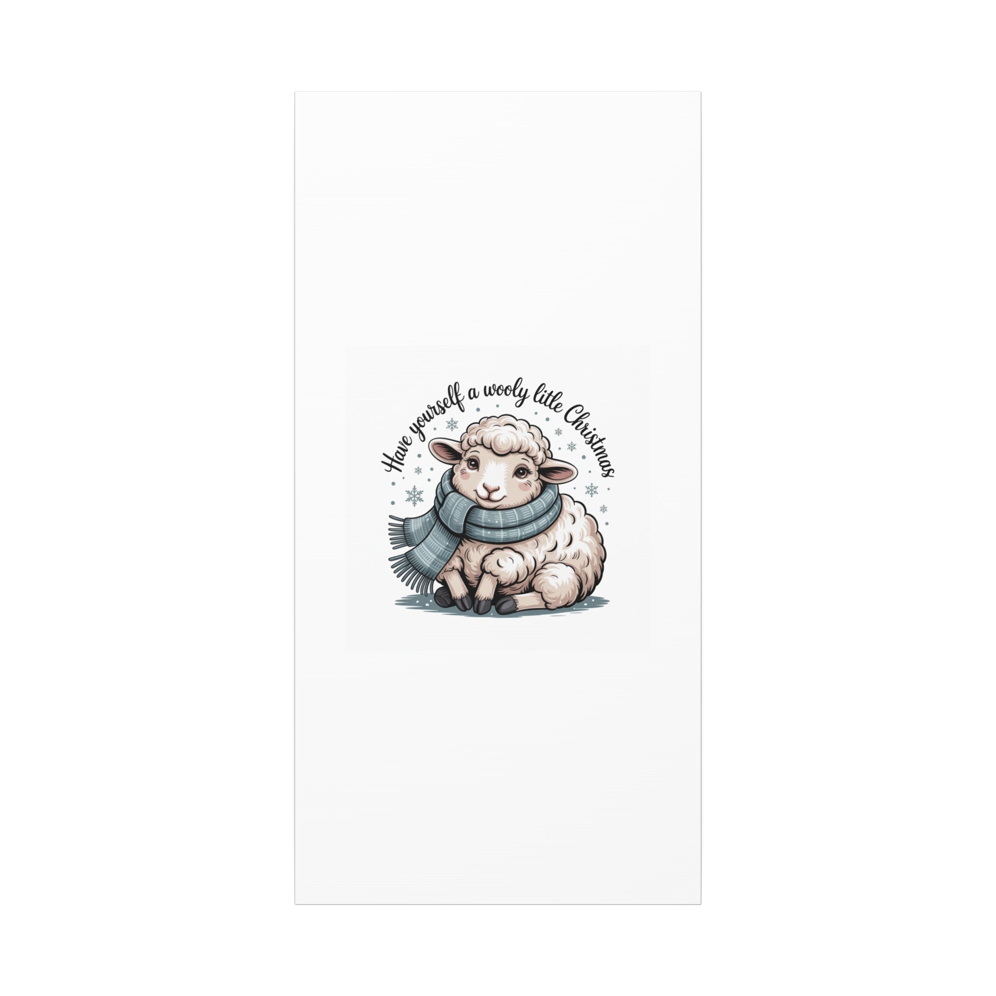 woolly little Christmas sheep Canvas | cozy animal winter print