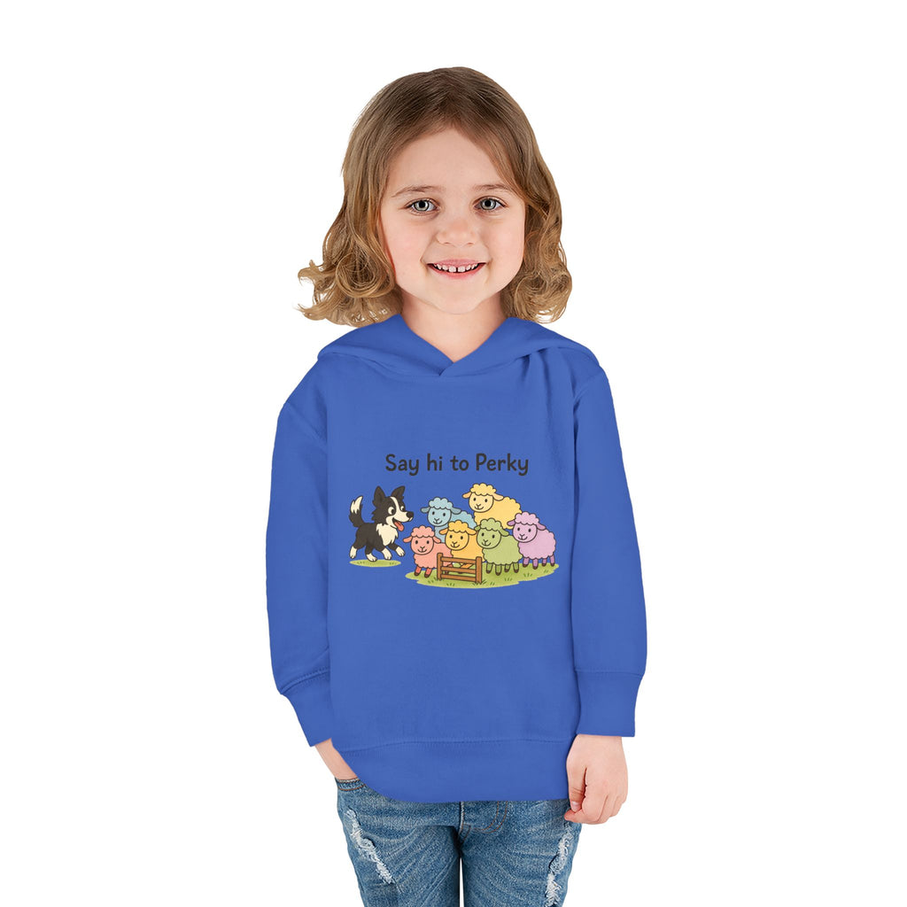 Toddler Hoodie - "Say Hi to Perky" Cute Farm Animal Pullover for Kids