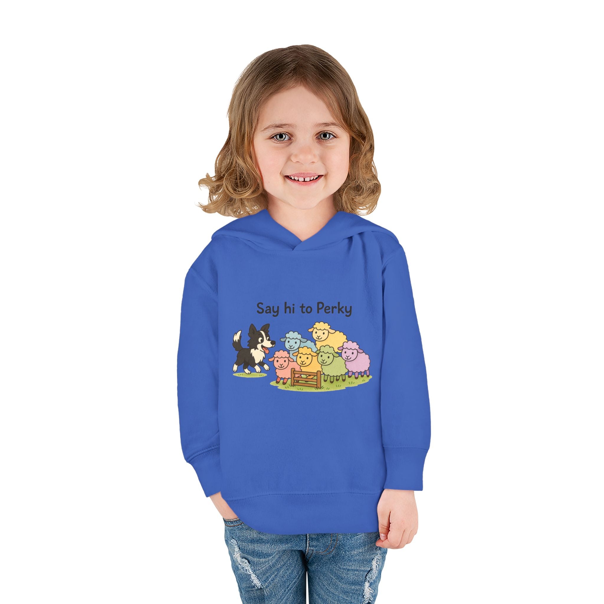 Toddler Hoodie - "Say Hi to Perky" Cute Farm Animal Pullover for Kids