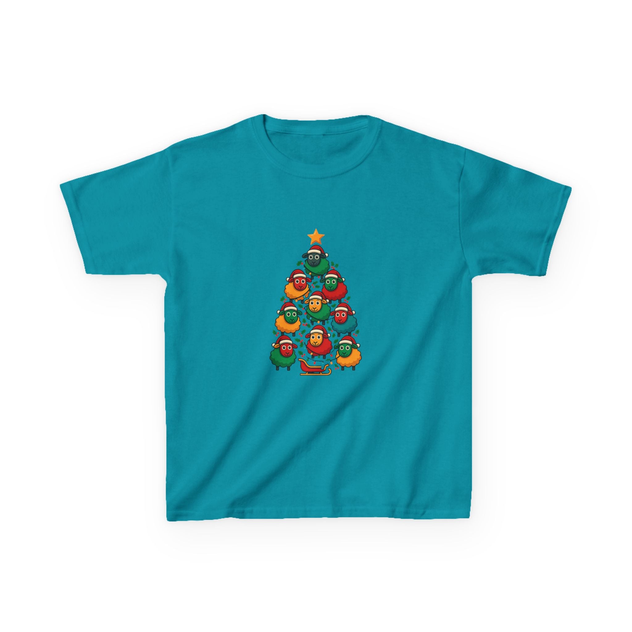 Kids Christmas Tree Sheep Tee — Festive Holiday Shirt for Children