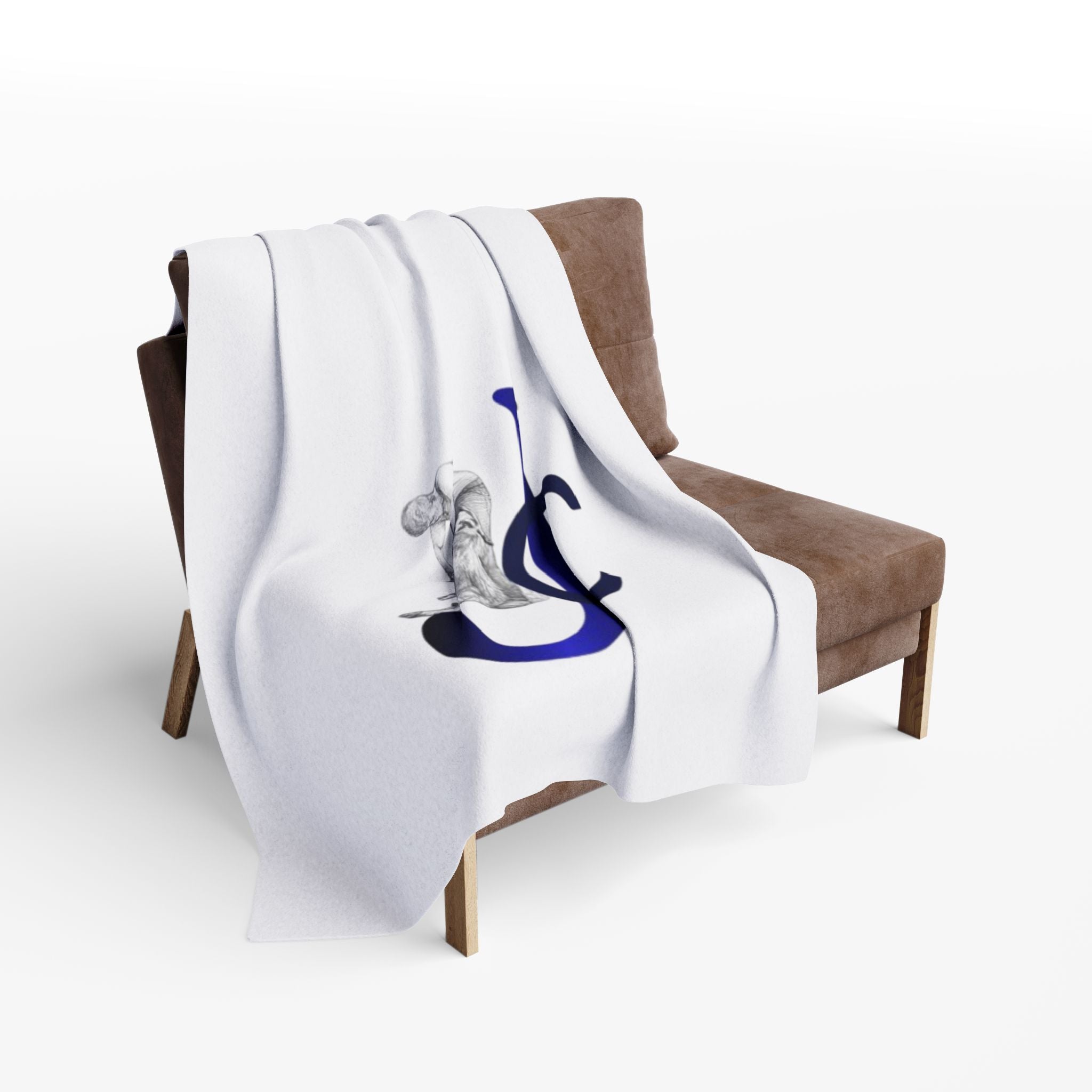 Monogram JC Fleece Blanket — Classic Nurse Care Illustration