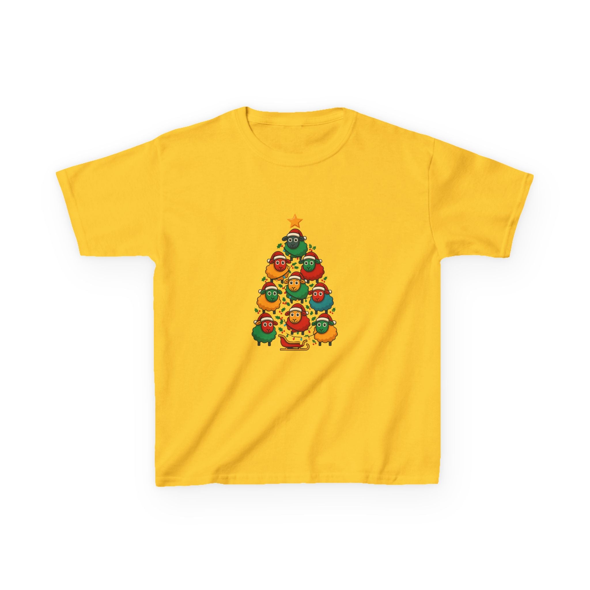 Kids Christmas Tree Sheep Tee — Festive Holiday Shirt for Children
