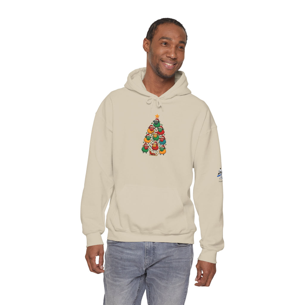 Christmas Tree Sheep Hoodie – Cute Holiday Bird Tree Graphic Sweatshirt