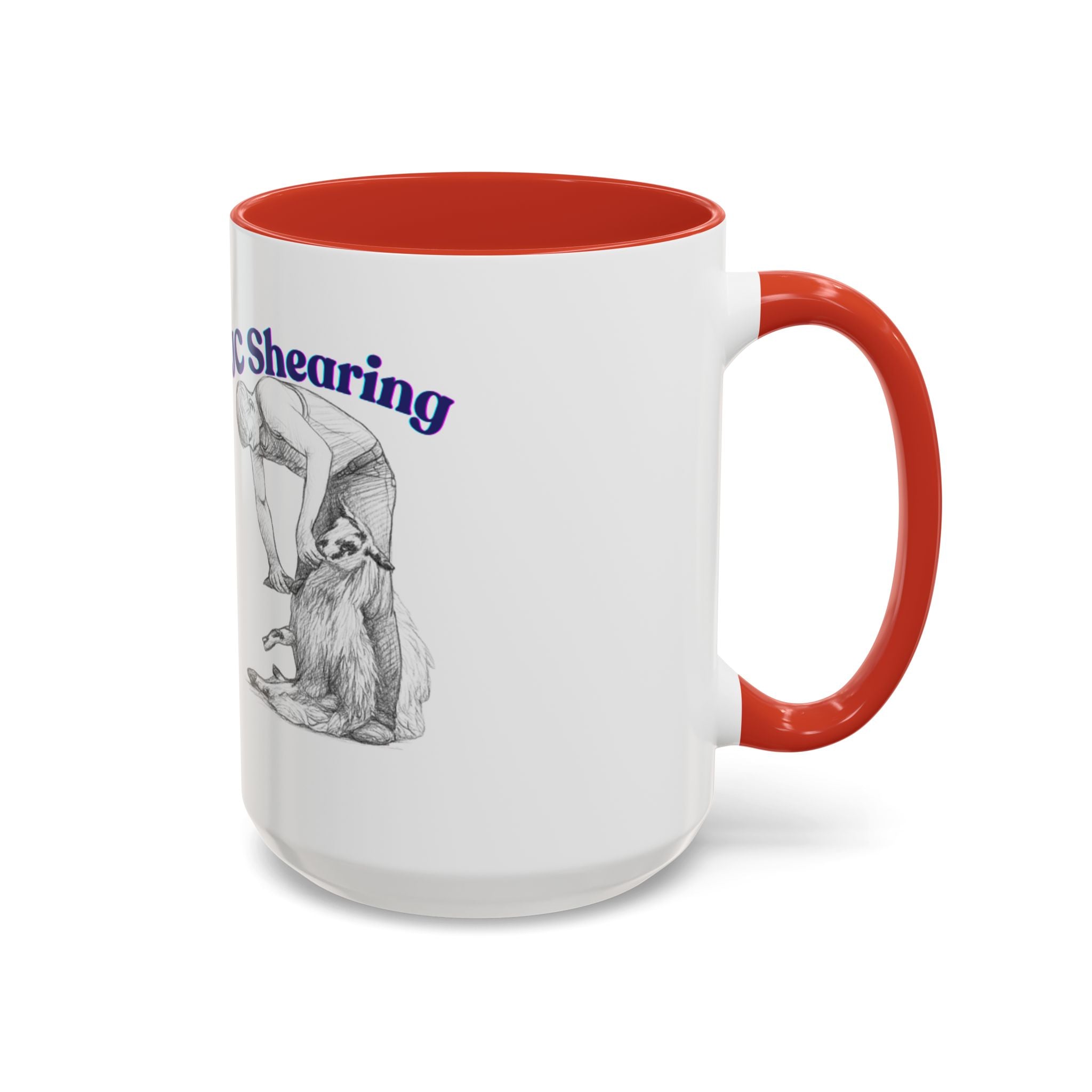 JC Shearing Coffee Mug — Sheep Shearer Illustration Accent Mug (11/15oz)