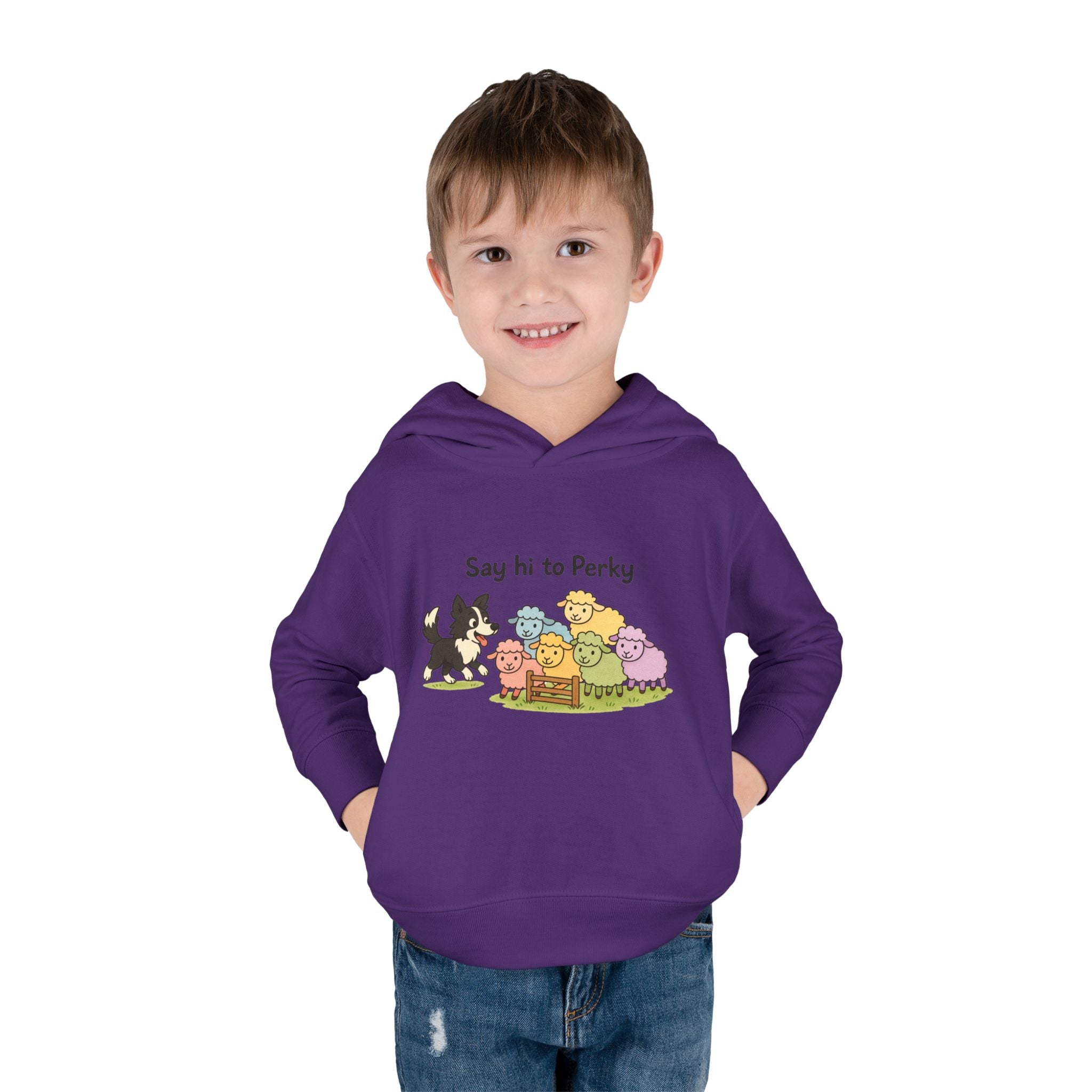 Toddler Hoodie - "Say Hi to Perky" Cute Farm Animal Pullover for Kids