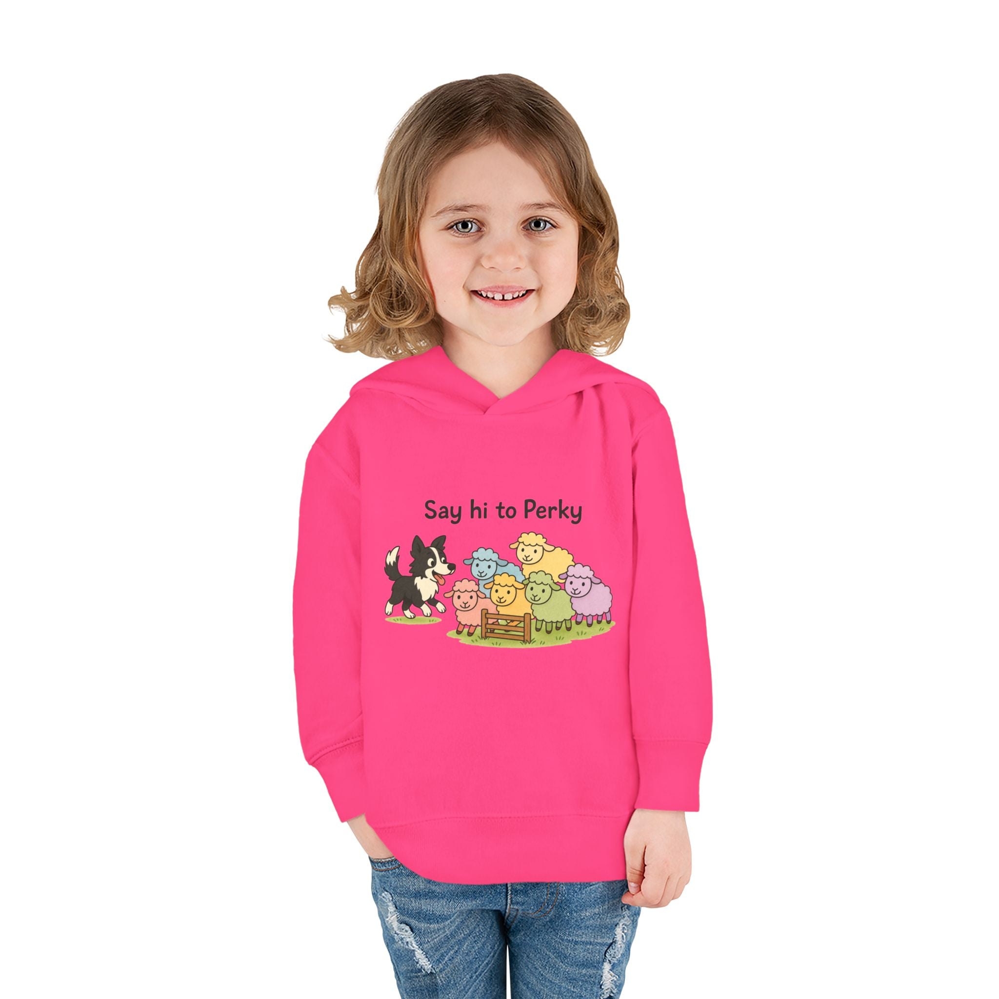 Toddler Hoodie - "Say Hi to Perky" Cute Farm Animal Pullover for Kids