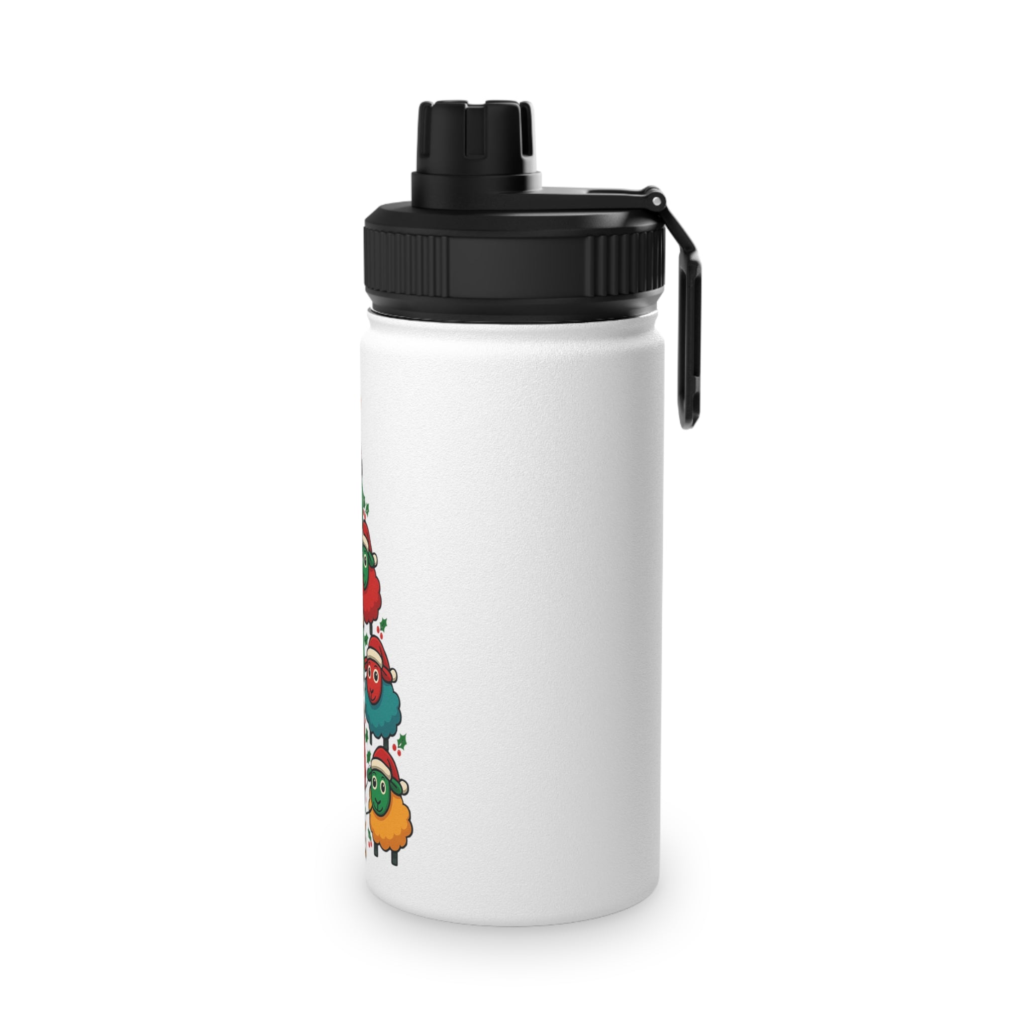 Christmas Sheep Tree Stainless Steel Water Bottle – Holiday Sports Lid Bottle