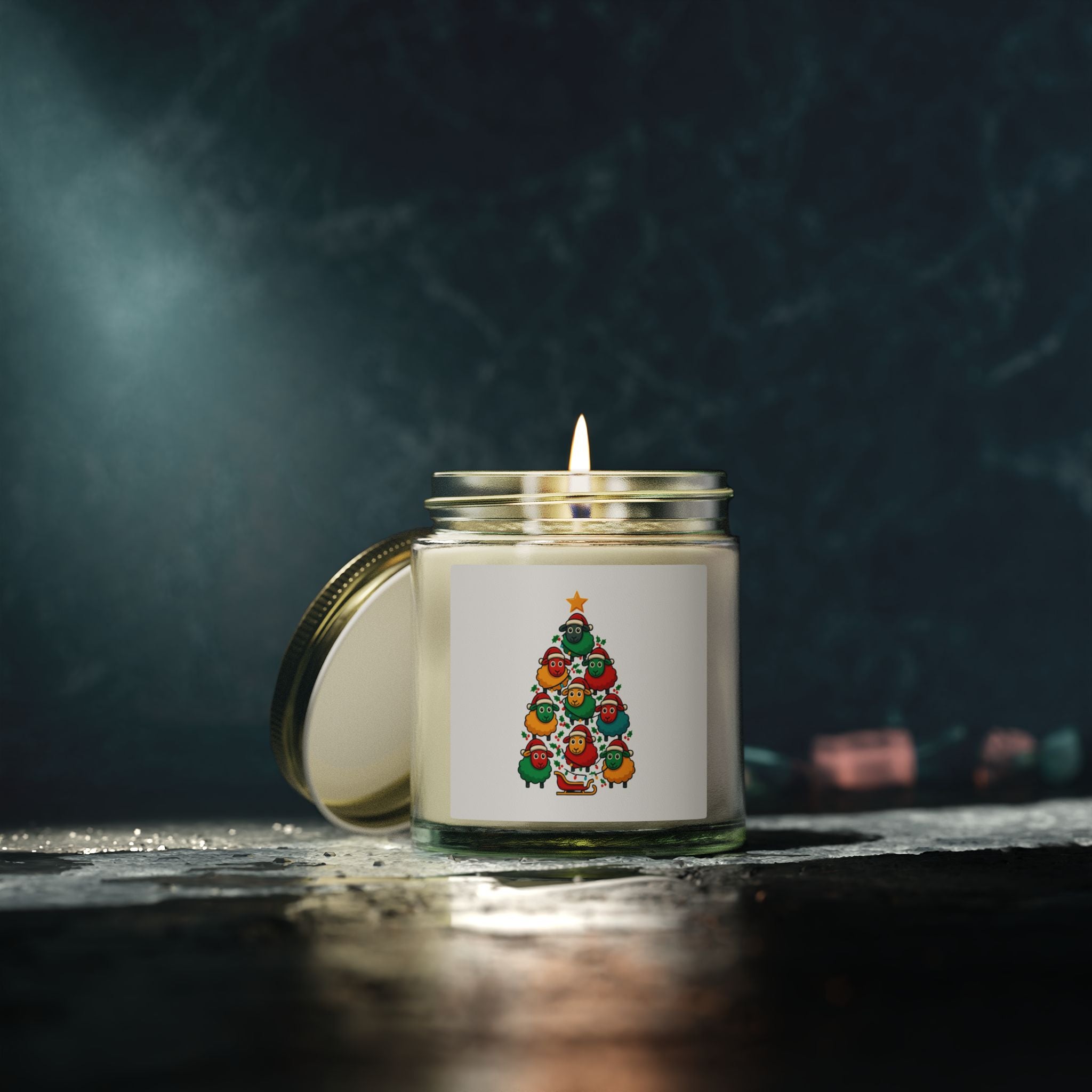 Holiday Tree Candle — Coconut Apricot Scented Jar (4oz & 9oz)