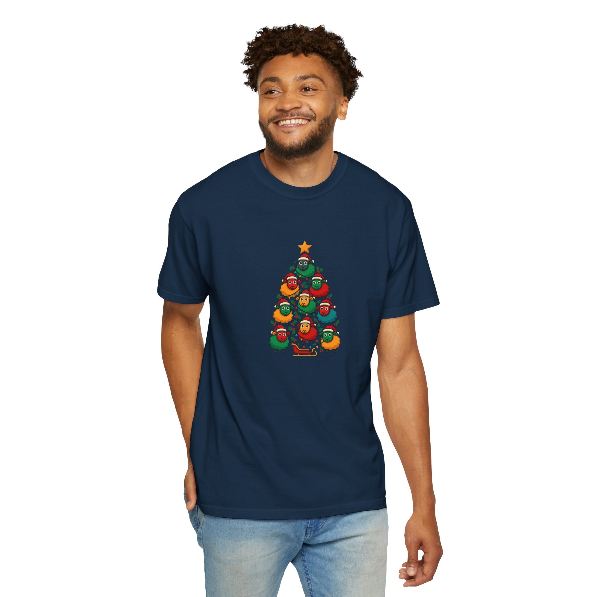 Christmas Tree Sheep Graphic T-Shirt