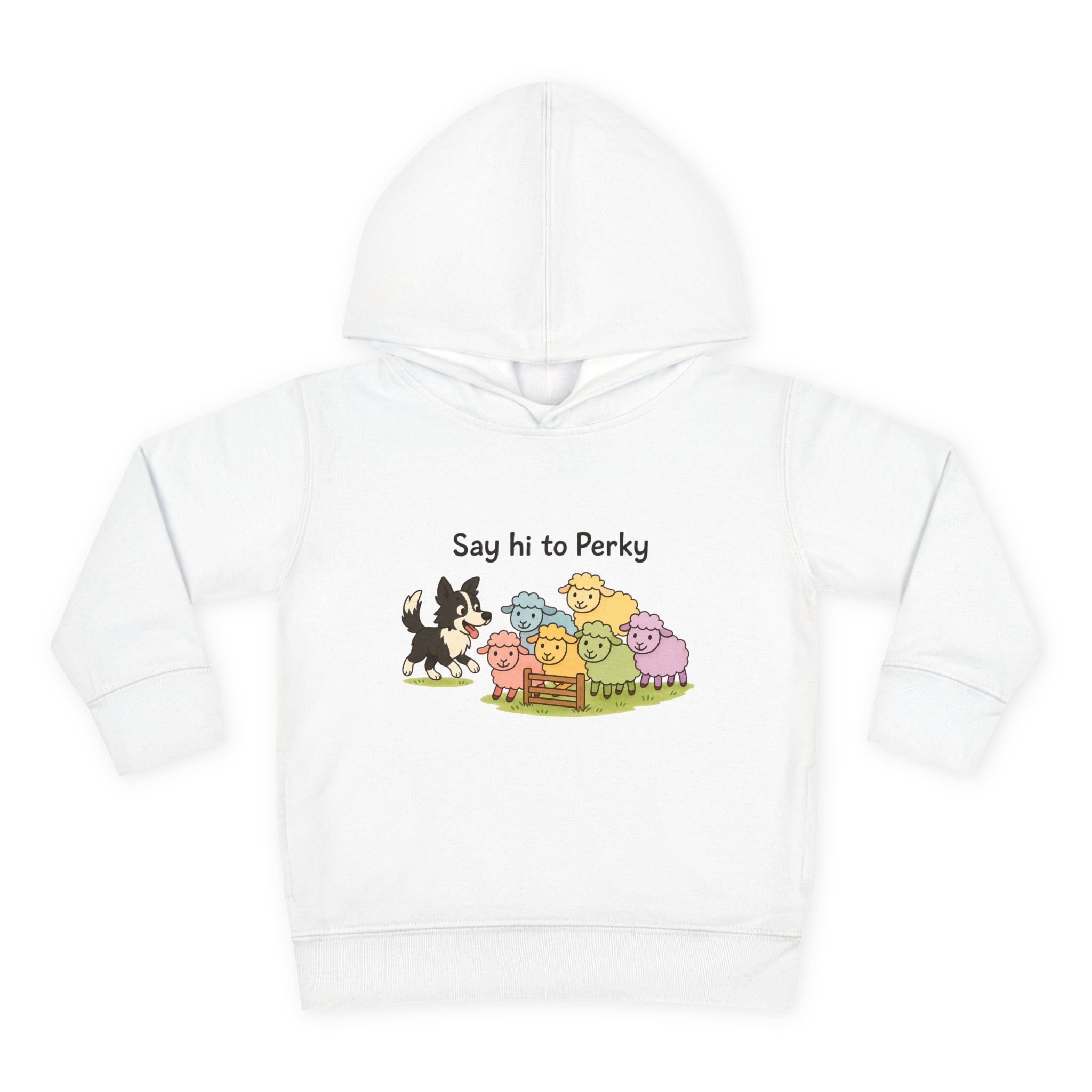 Toddler Hoodie - "Say Hi to Perky" Cute Farm Animal Pullover for Kids