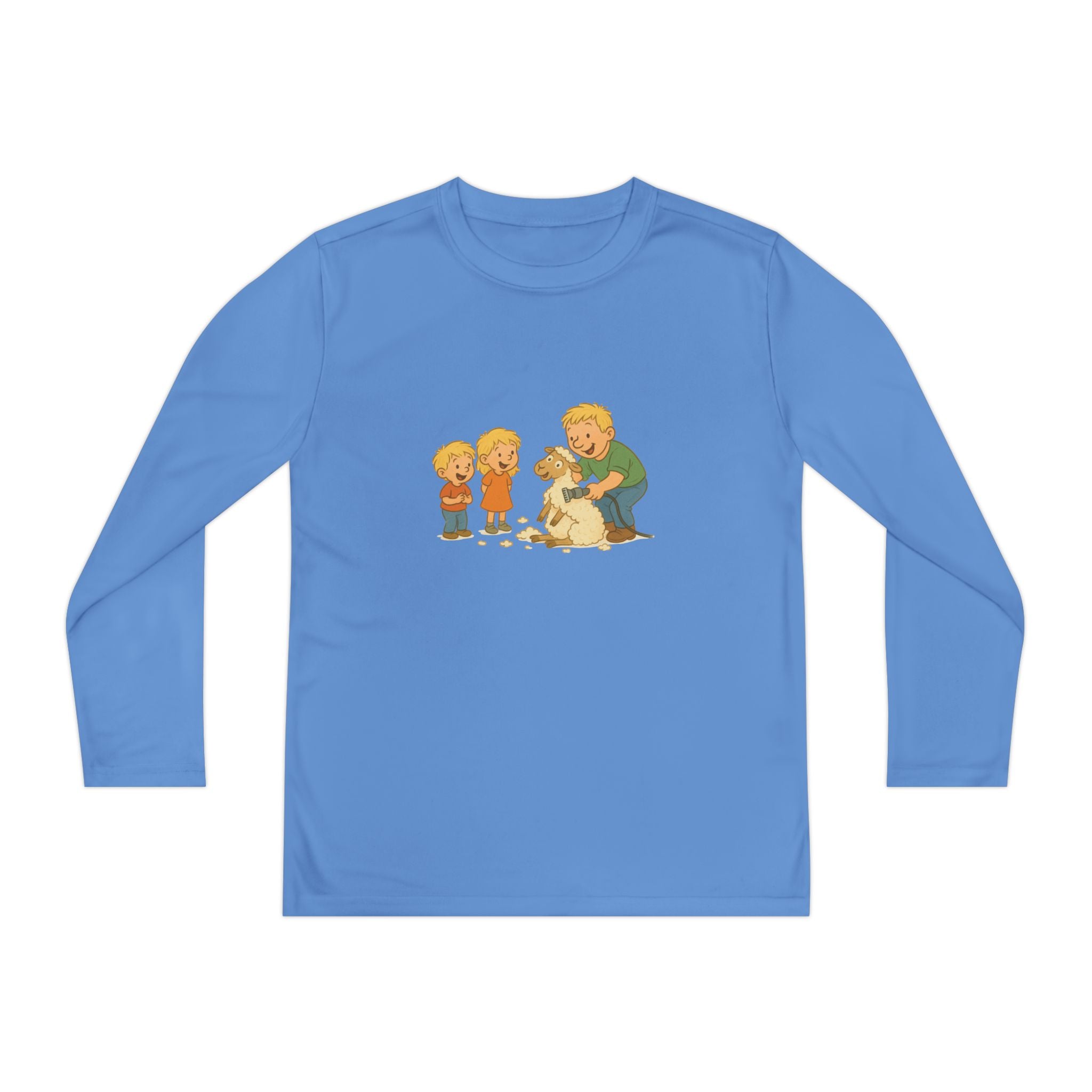 Youth Long Sleeve Tee – Kids & Dad Dog Rescue Illustration