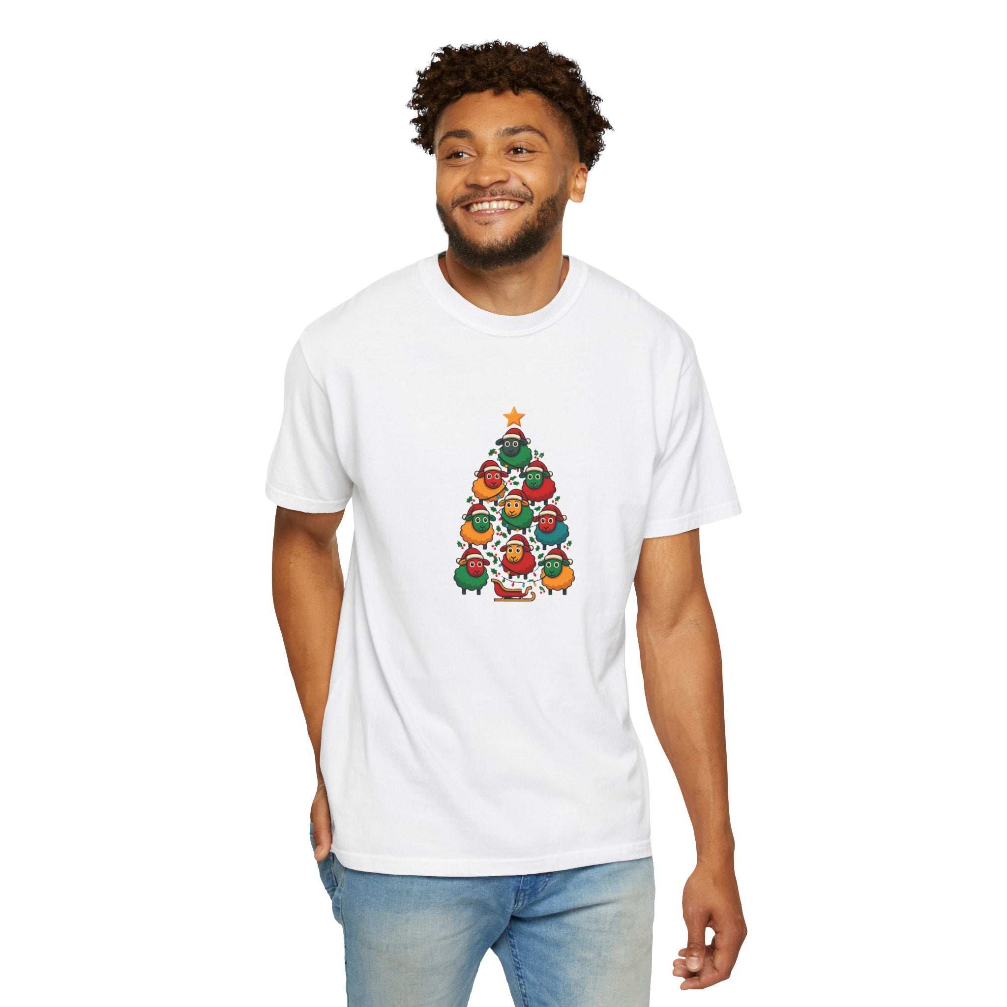 Christmas Tree Sheep Graphic T-Shirt