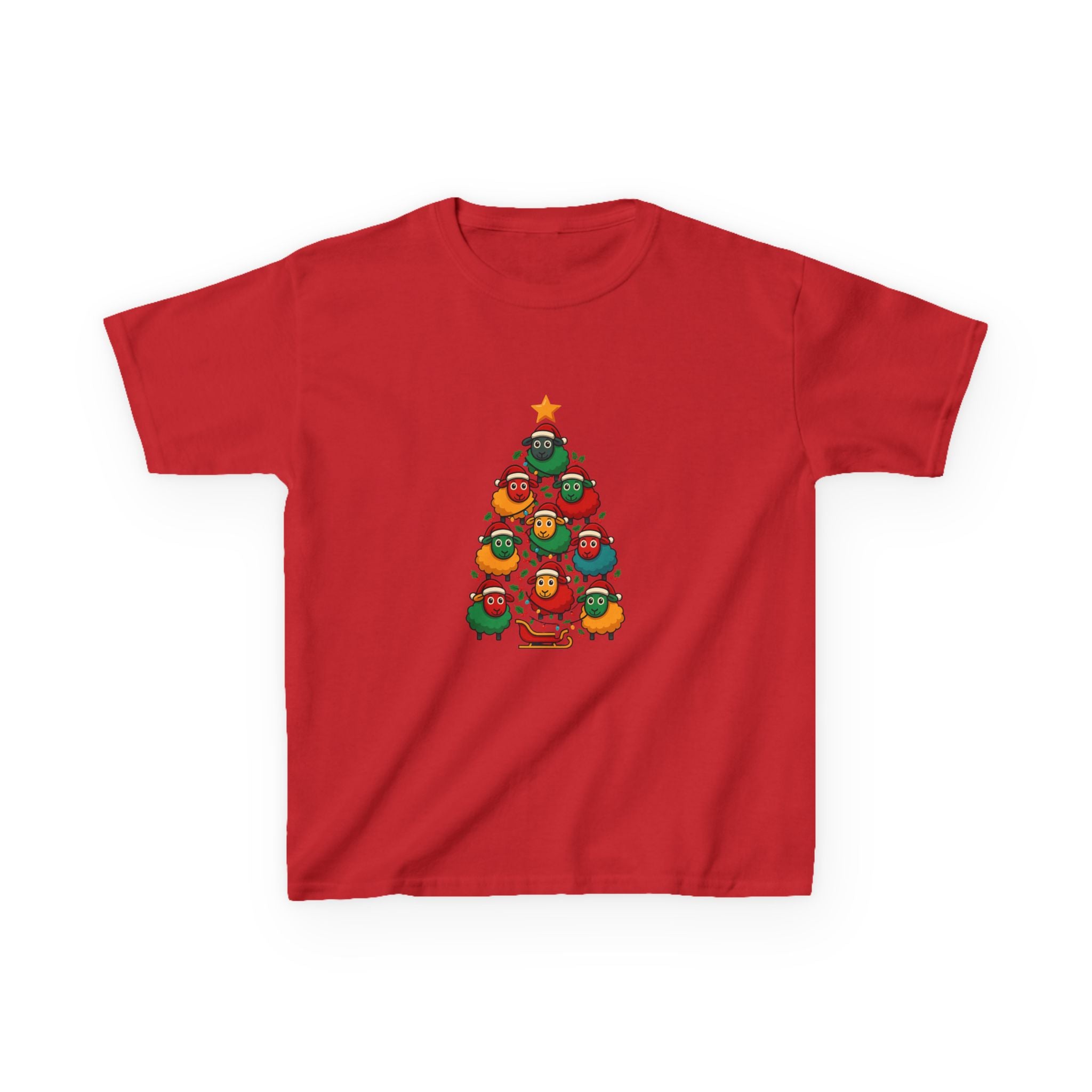 Kids Christmas Tree Sheep Tee — Festive Holiday Shirt for Children