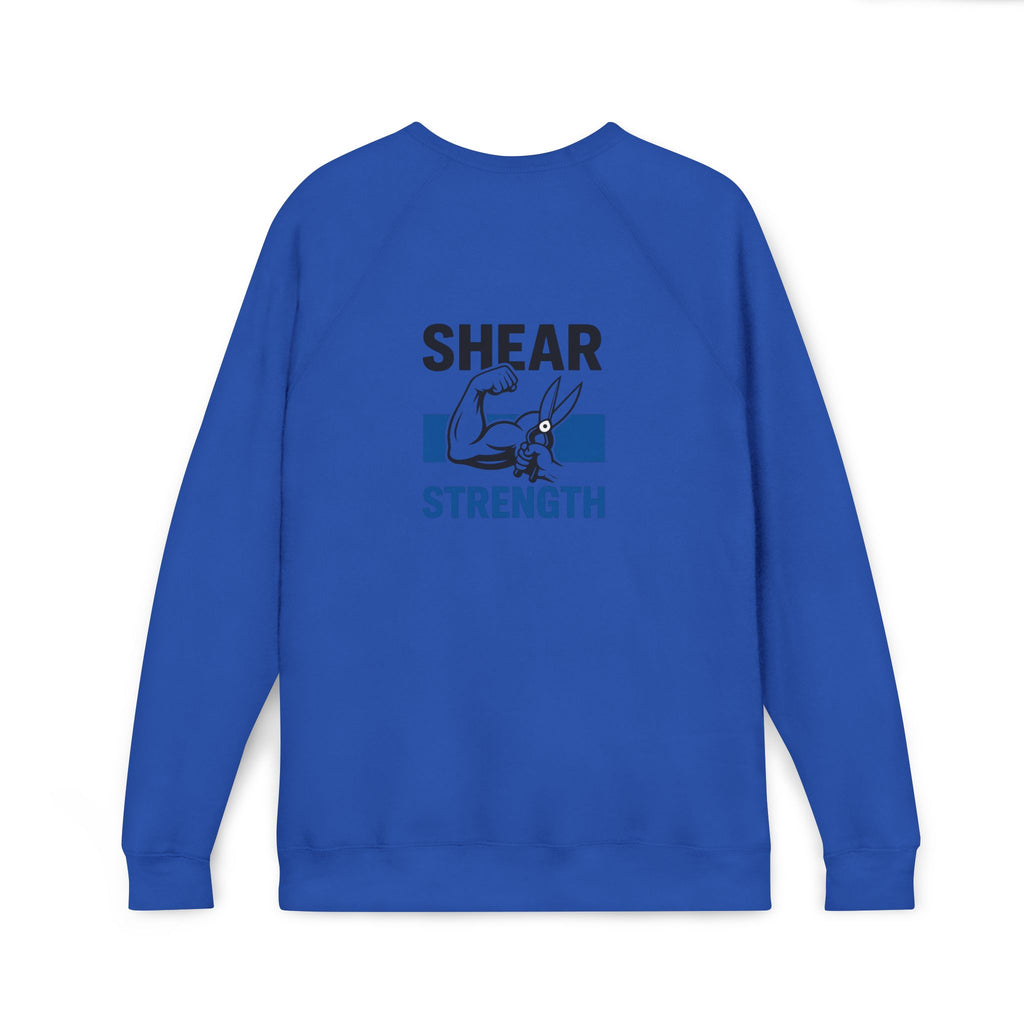 Strength Raglan Sweatshirt — 'Smear Strength' Blue Barbell Crewneck