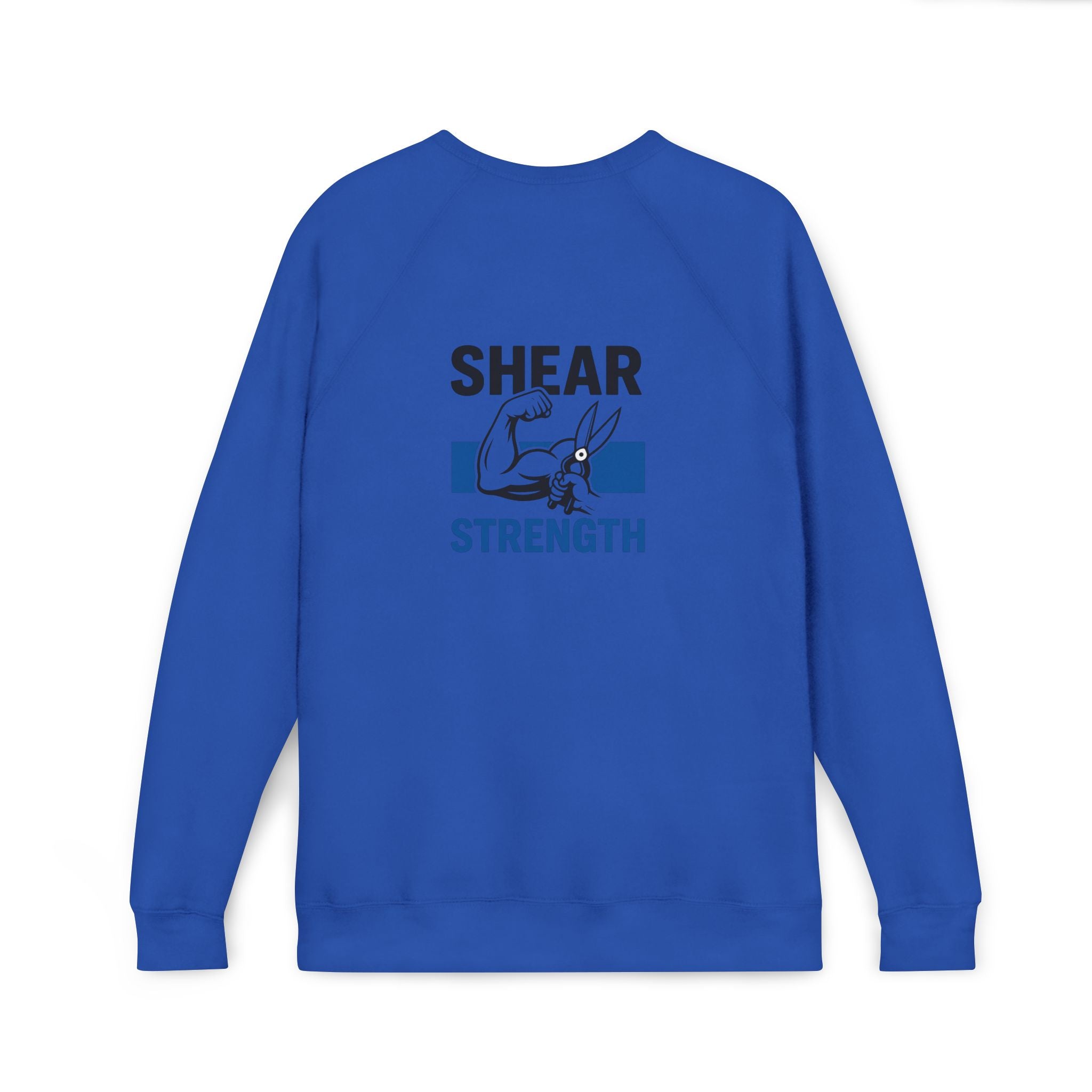 Strength Raglan Sweatshirt — 'Smear Strength' Blue Barbell Crewneck