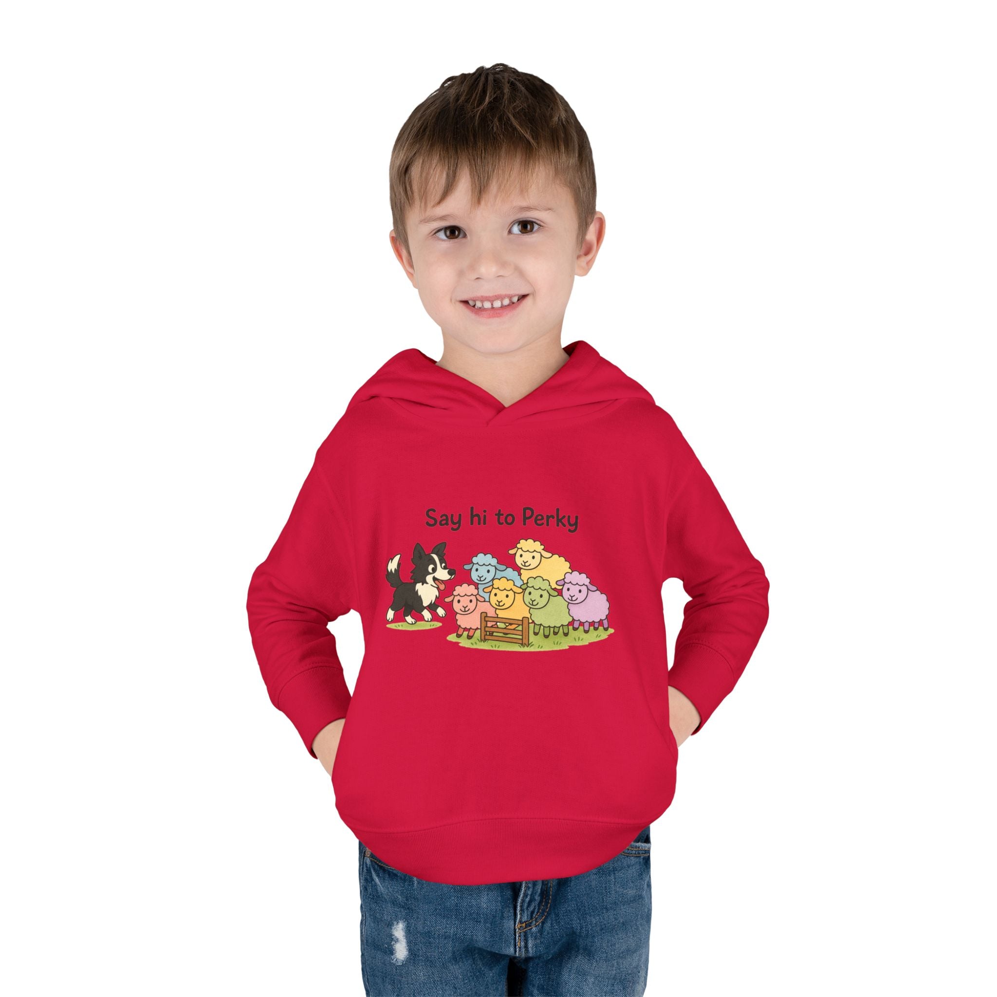 Toddler Hoodie - "Say Hi to Perky" Cute Farm Animal Pullover for Kids