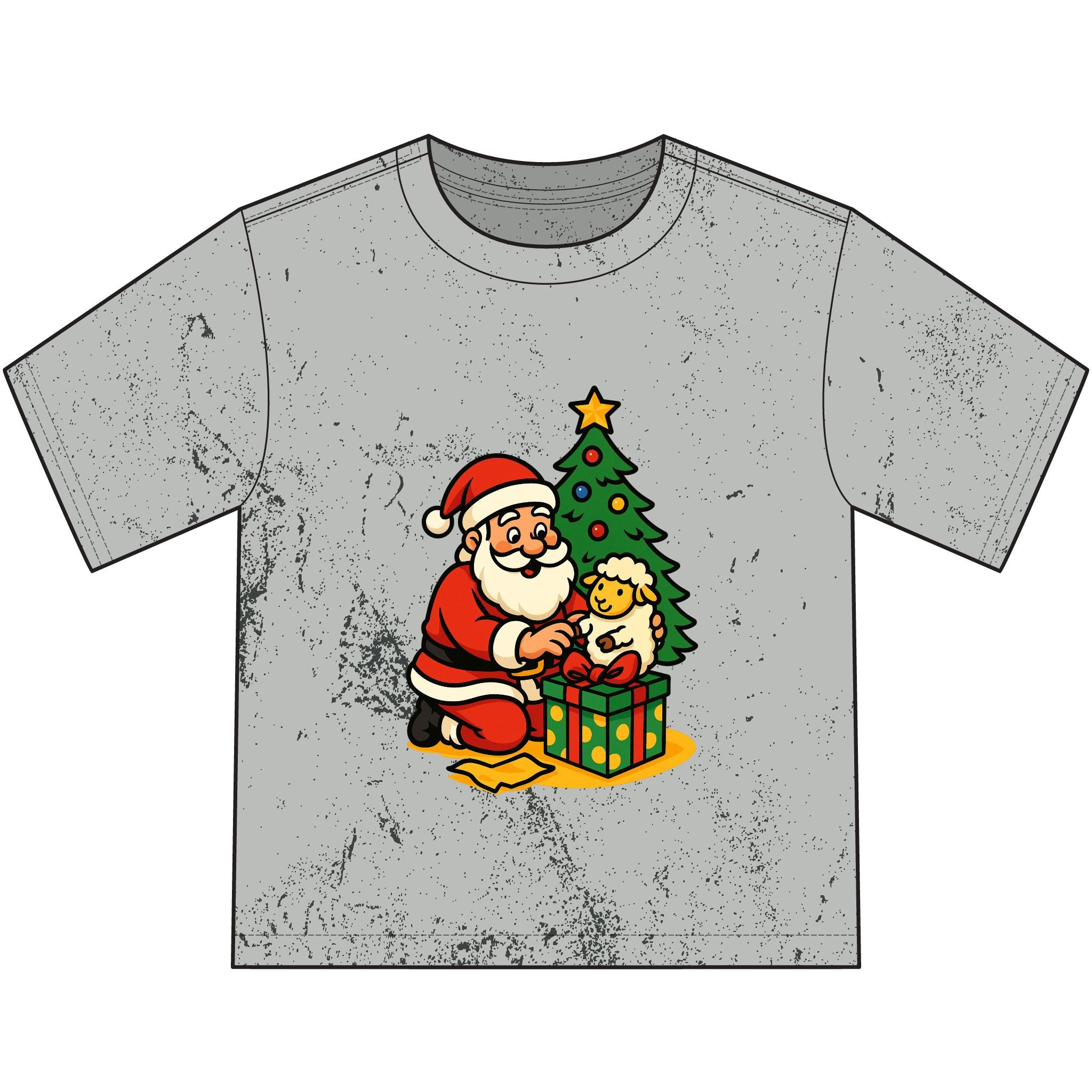 Kids' Christmas Santa & Tree T-Shirt — Retro Holiday Gift Tee