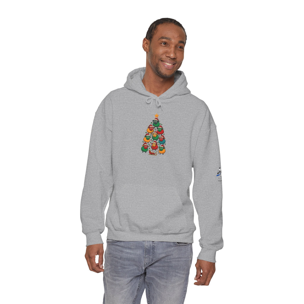 Christmas Tree Sheep Hoodie – Cute Holiday Bird Tree Graphic Sweatshirt