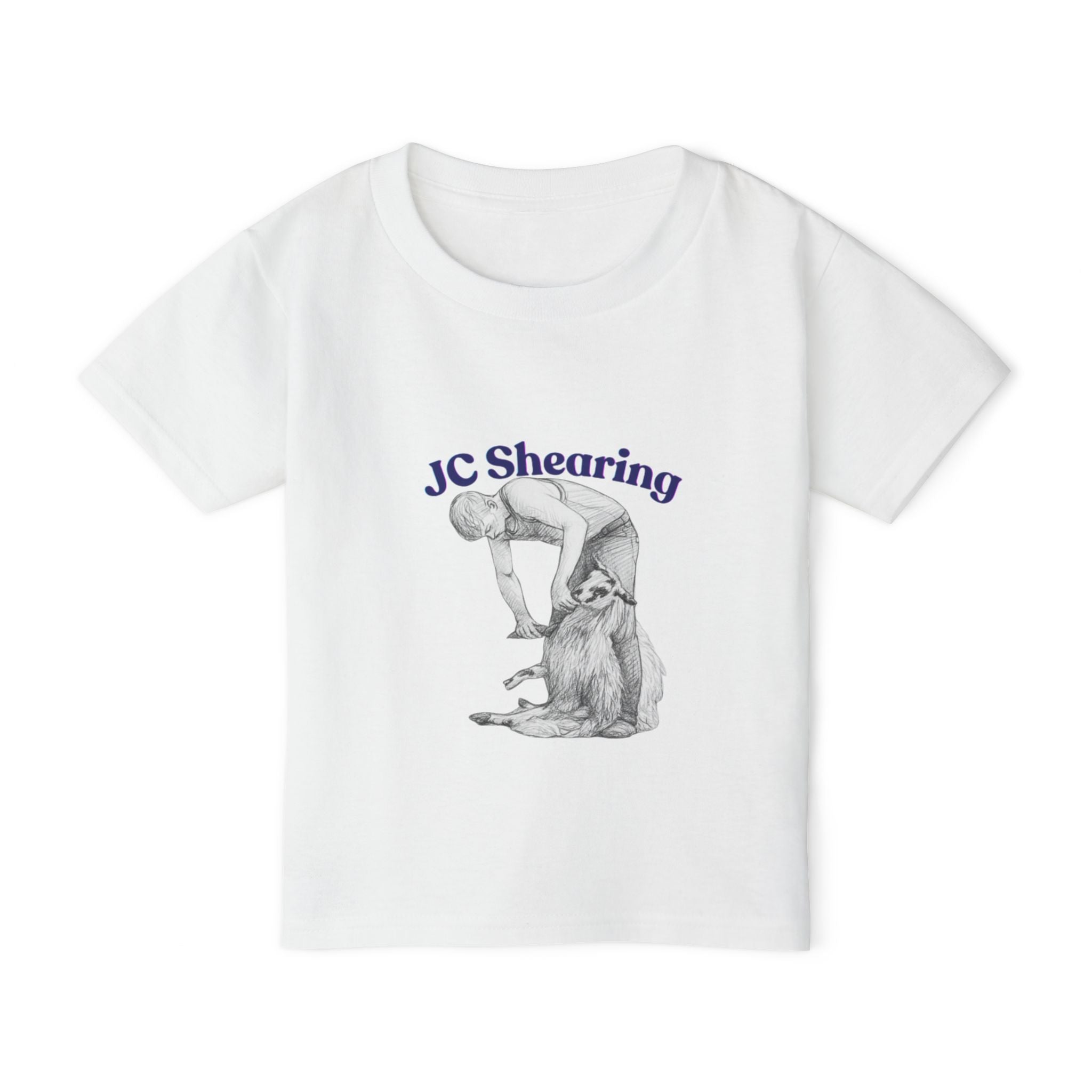 Toddler T‑Shirt — 'JC Shearing' Vintage Sheep Shearing Illustration Kids Tee