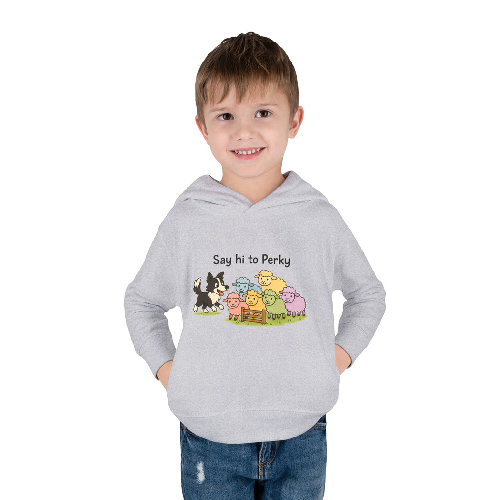 Toddler Hoodie - "Say Hi to Perky" Cute Farm Animal Pullover for Kids