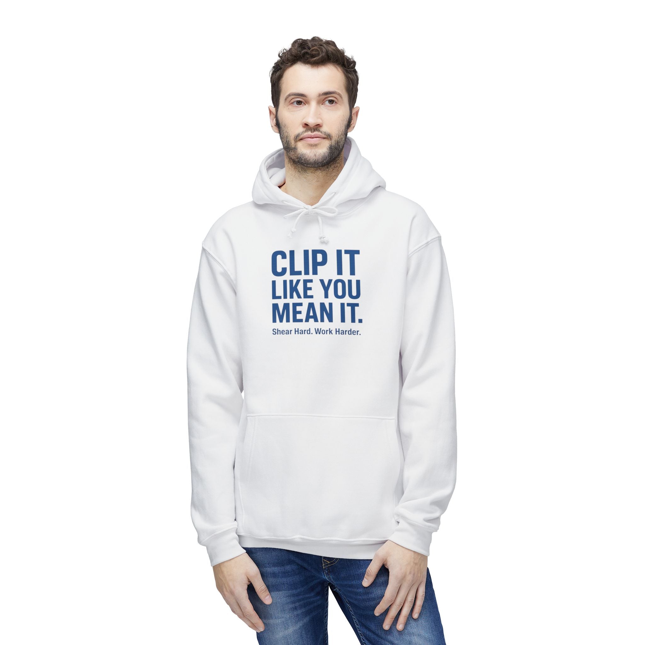 Hoodie — "Clip It Like You Mean It" Motivational Barber Hoodie