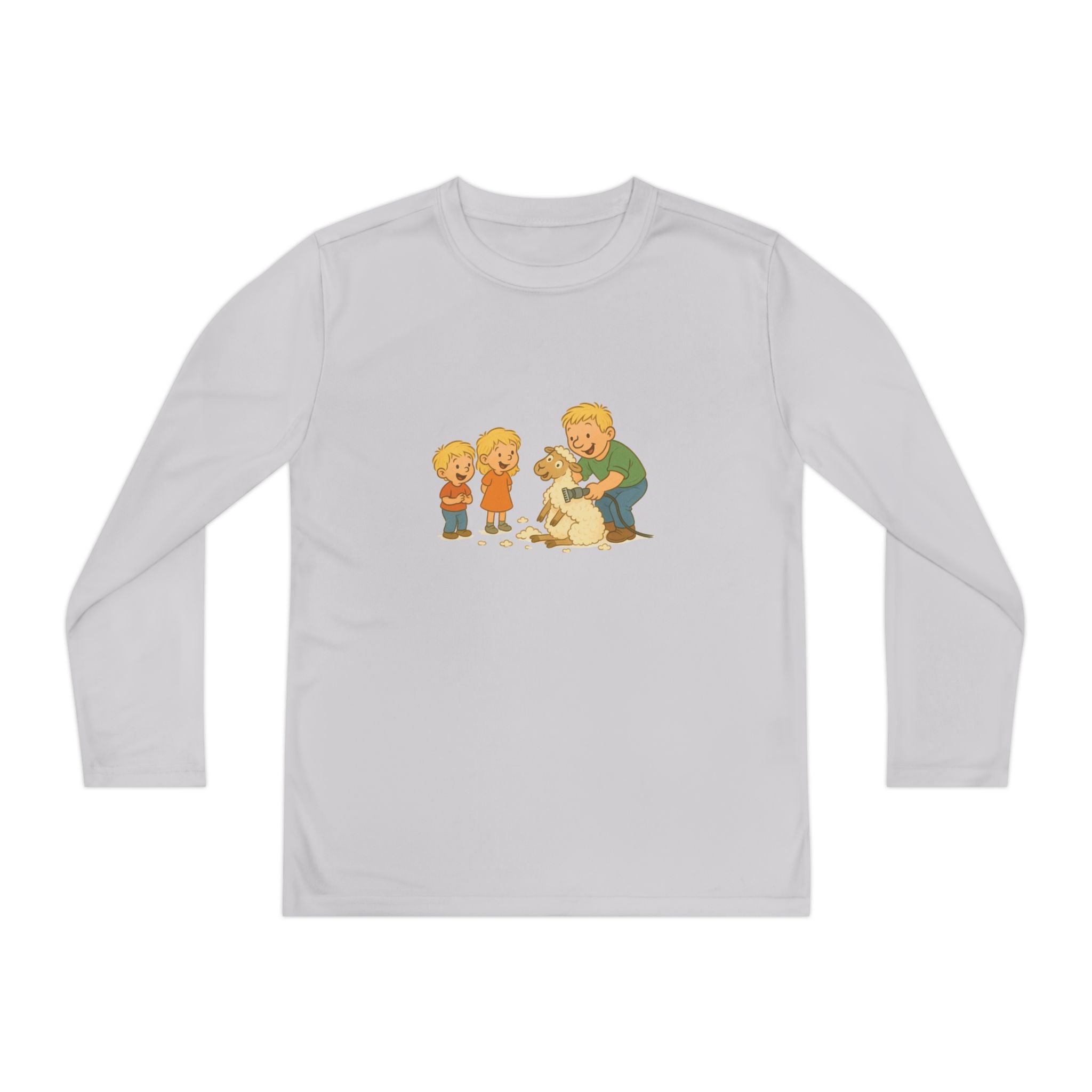 Youth Long Sleeve Tee – Kids & Dad Dog Rescue Illustration