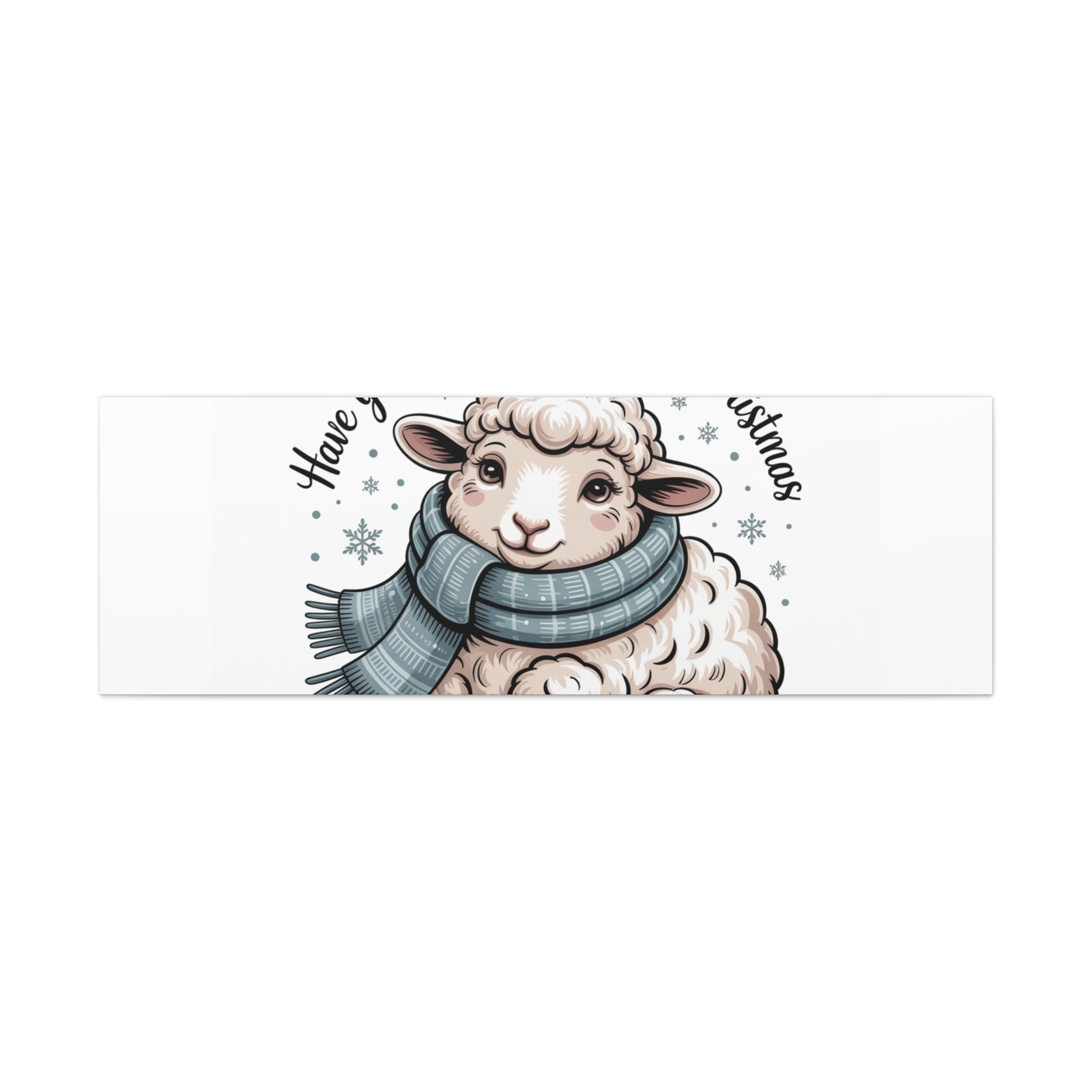woolly little Christmas sheep Canvas | cozy animal winter print