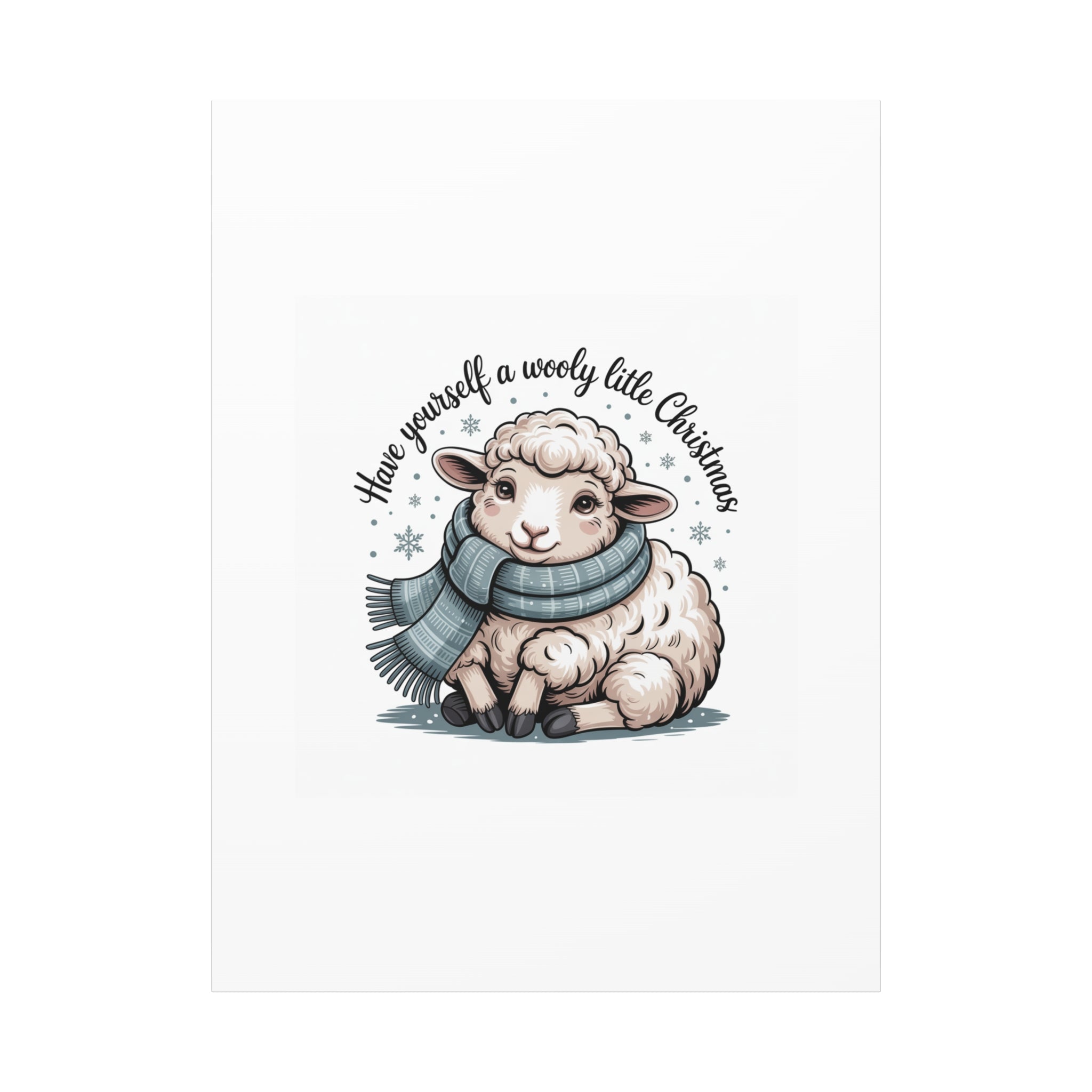 woolly little Christmas sheep Canvas | cozy animal winter print
