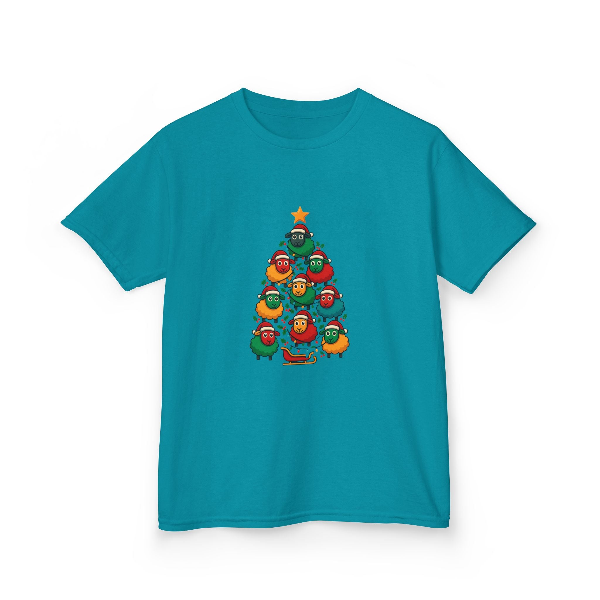 Kids Christmas Tree Sheep Tee — Festive Holiday Shirt for Children