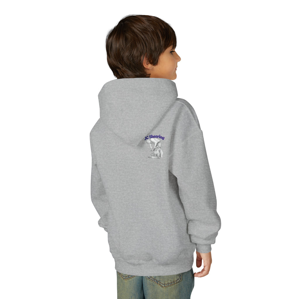 Youth Hoodie — "Say Hi to Perky" Cute Cartoon Sheep & Dog Kids Hooded Sweatshirt