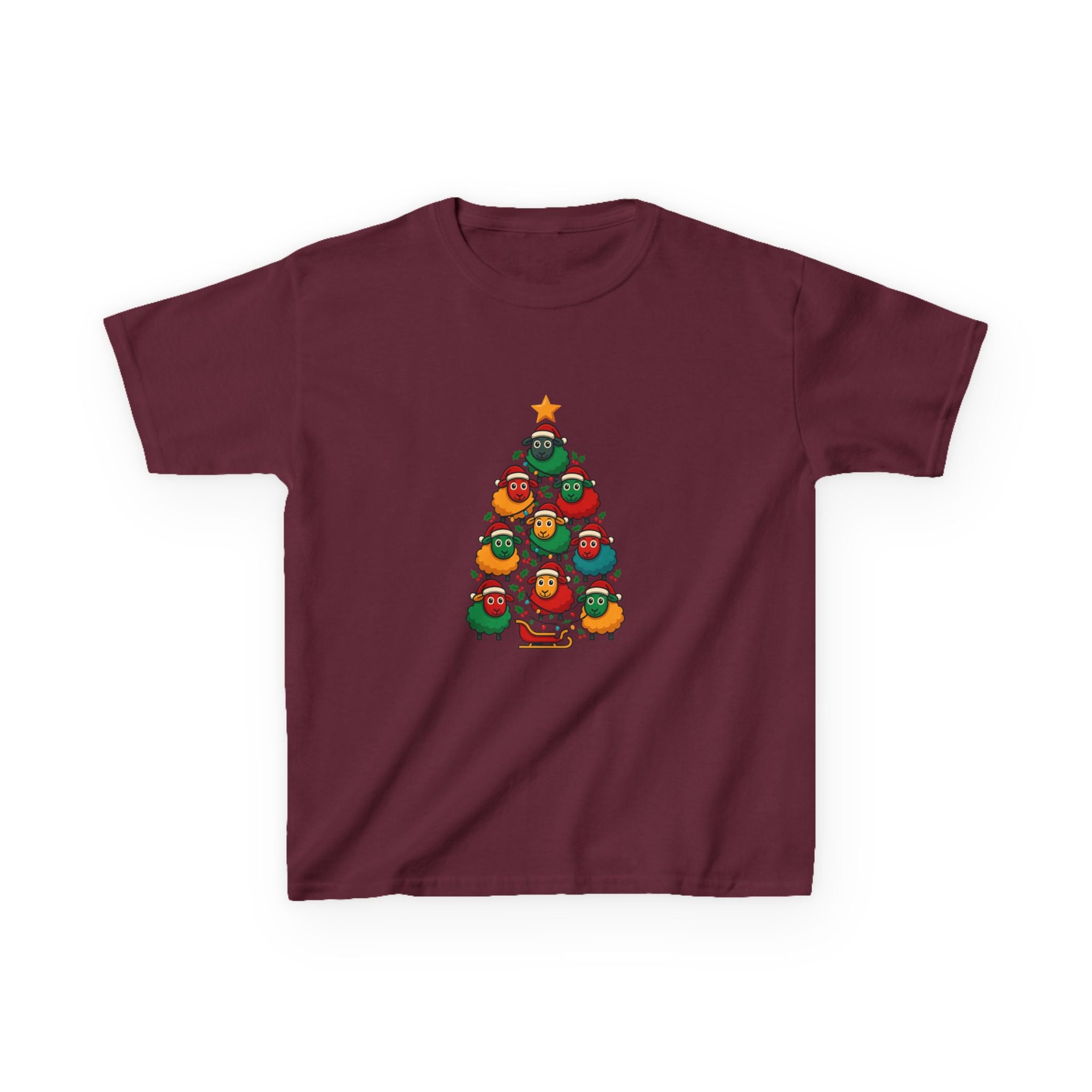 Kids Christmas Tree Sheep Tee — Festive Holiday Shirt for Children