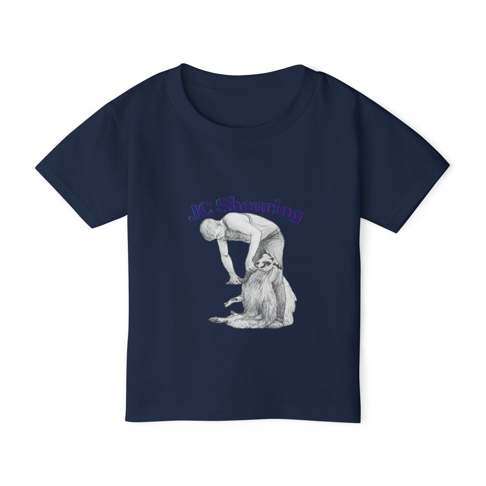 Toddler T‑Shirt — 'JC Shearing' Vintage Sheep Shearing Illustration Kids Tee