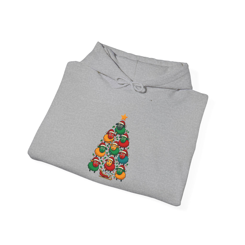 Christmas Tree Sheep Hoodie – Cute Holiday Bird Tree Graphic Sweatshirt