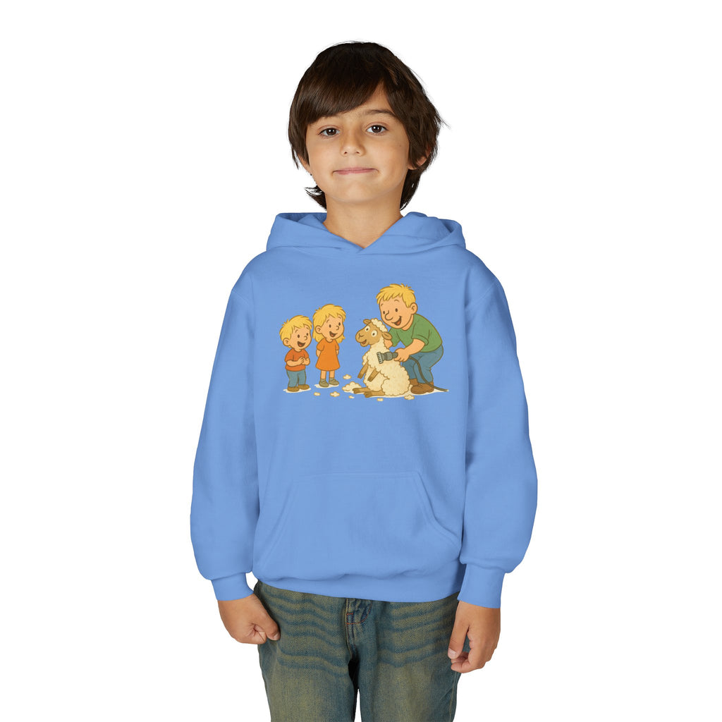 Youth Hoodie — Vintage Kids & Dog Graphic Pullover