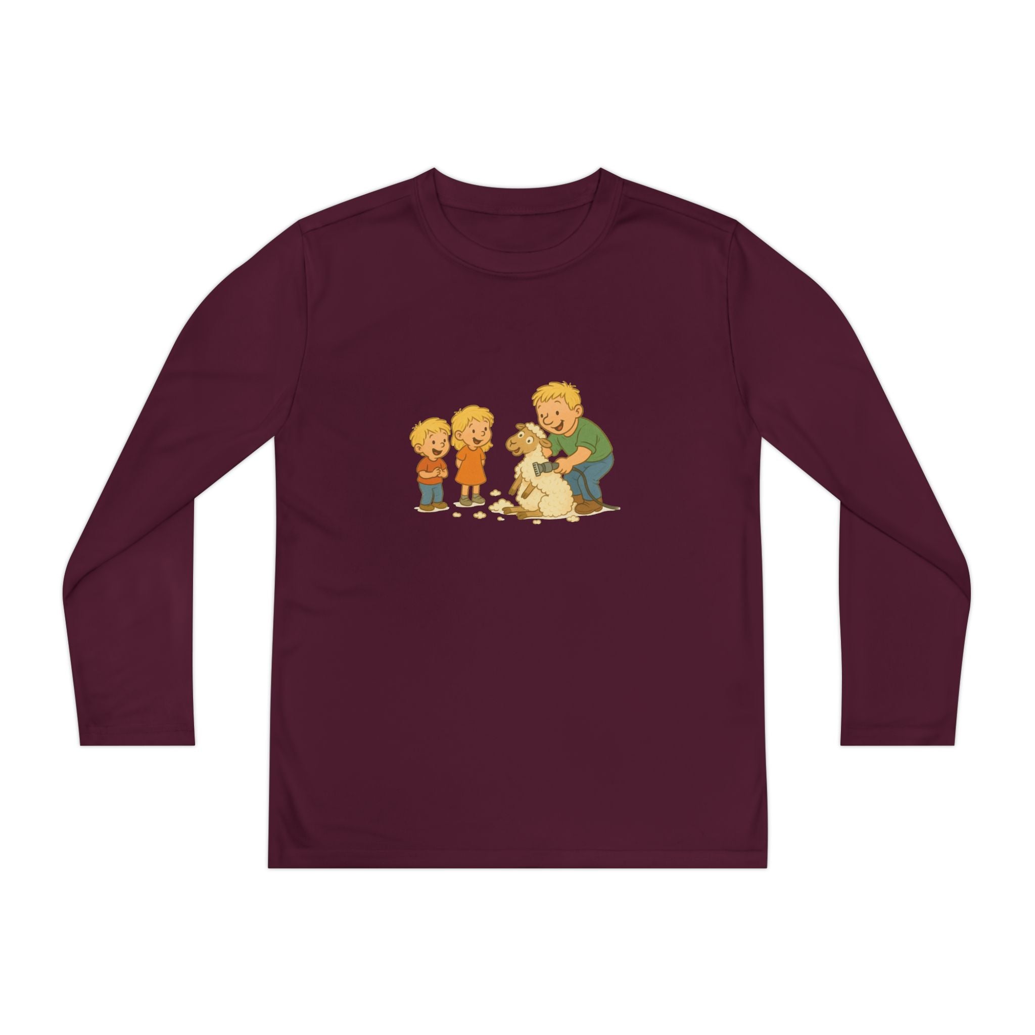 Youth Long Sleeve Tee – Kids & Dad Dog Rescue Illustration