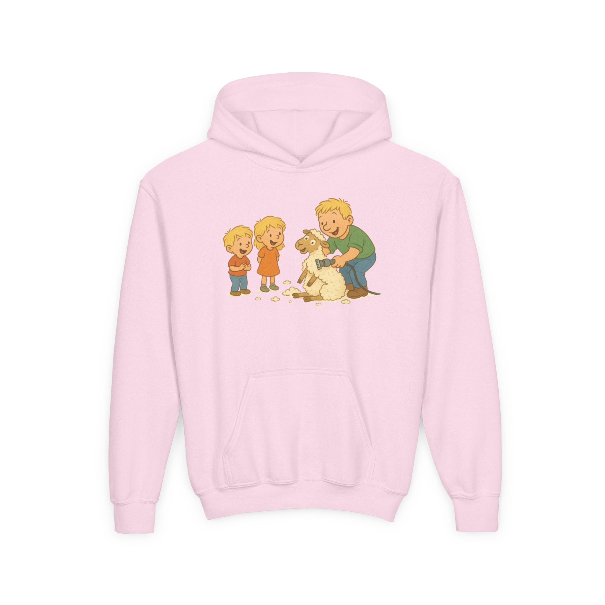 Youth Hoodie — Vintage Kids & Dog Graphic Pullover