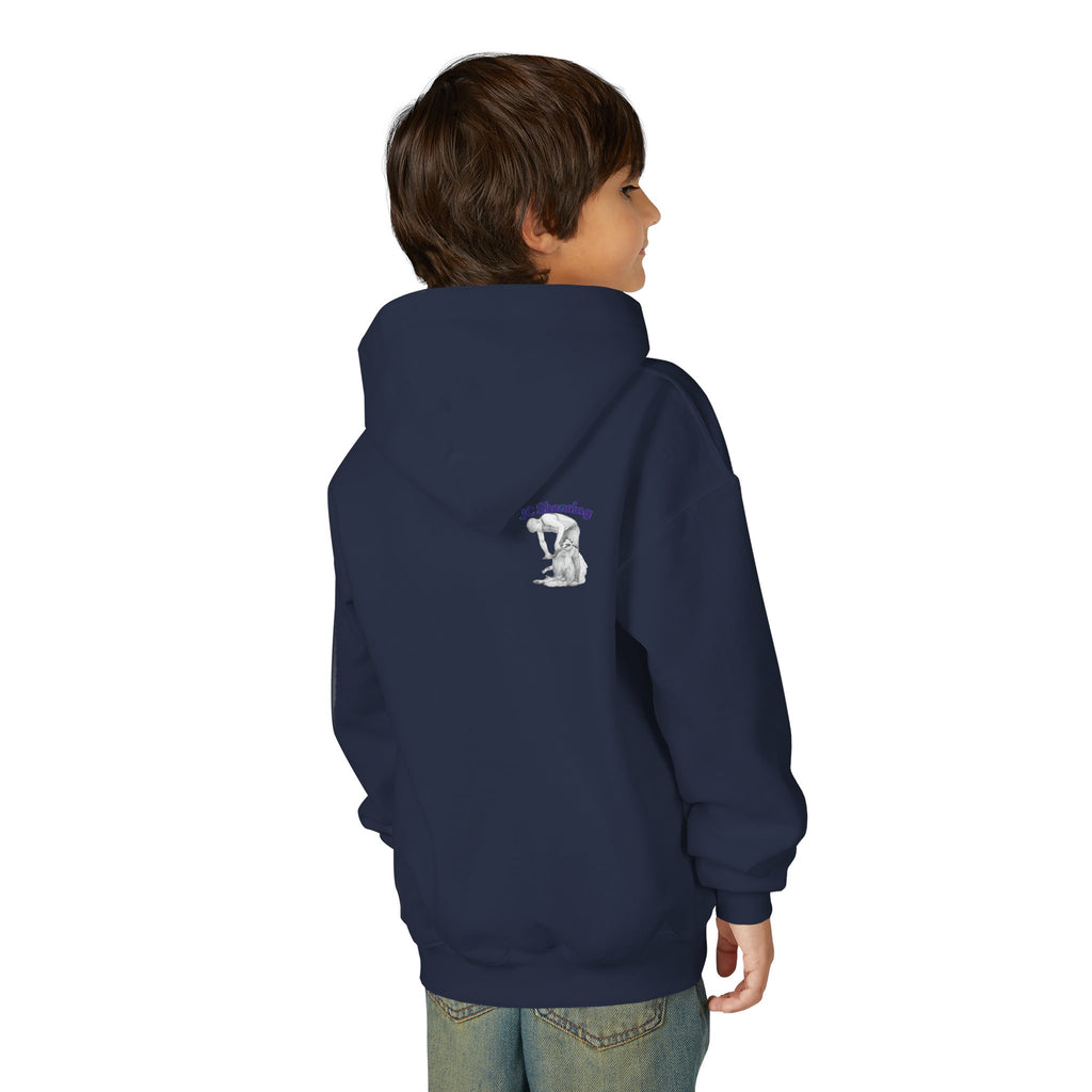 Youth Hoodie — Vintage Kids & Dog Graphic Pullover