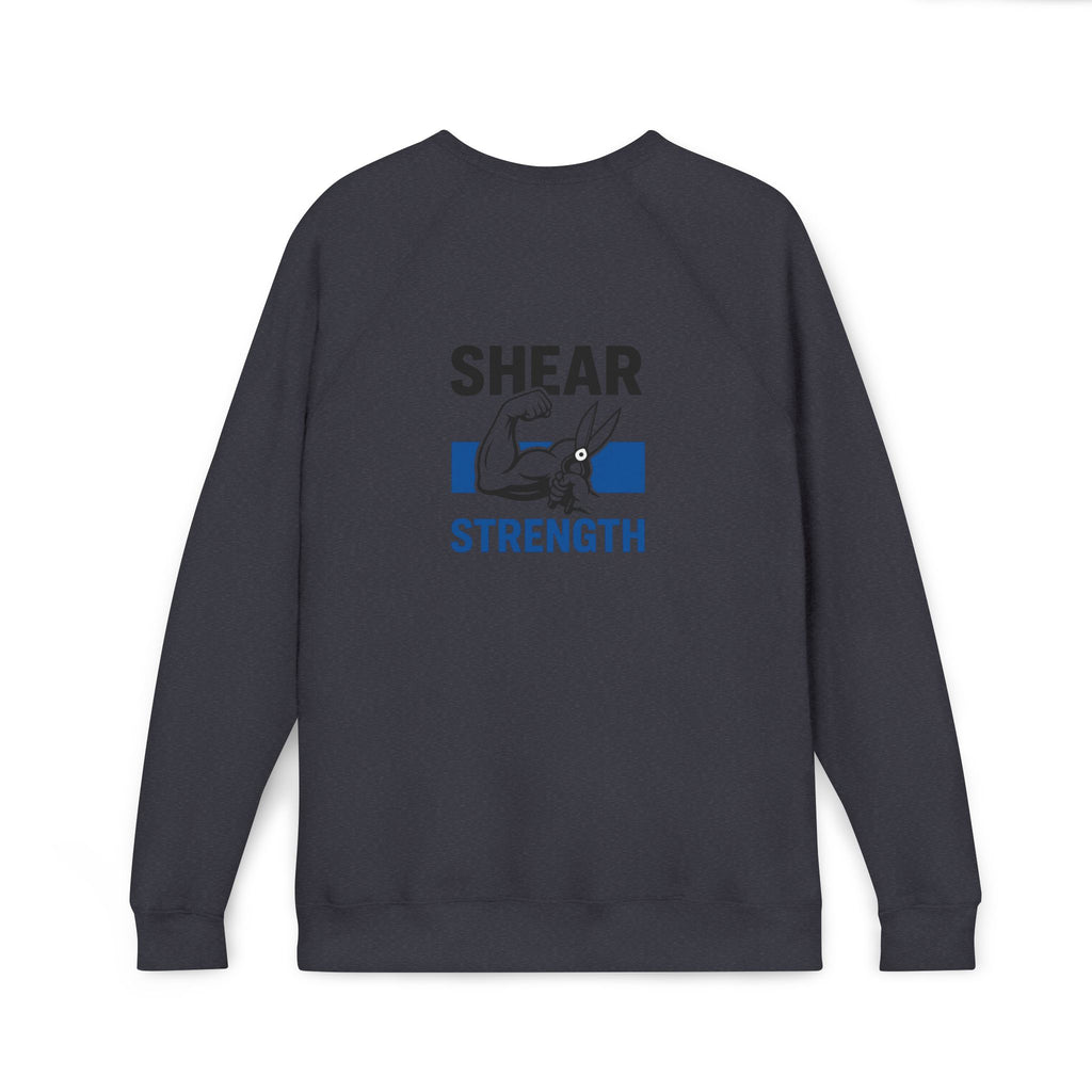 Strength Raglan Sweatshirt — 'Smear Strength' Blue Barbell Crewneck