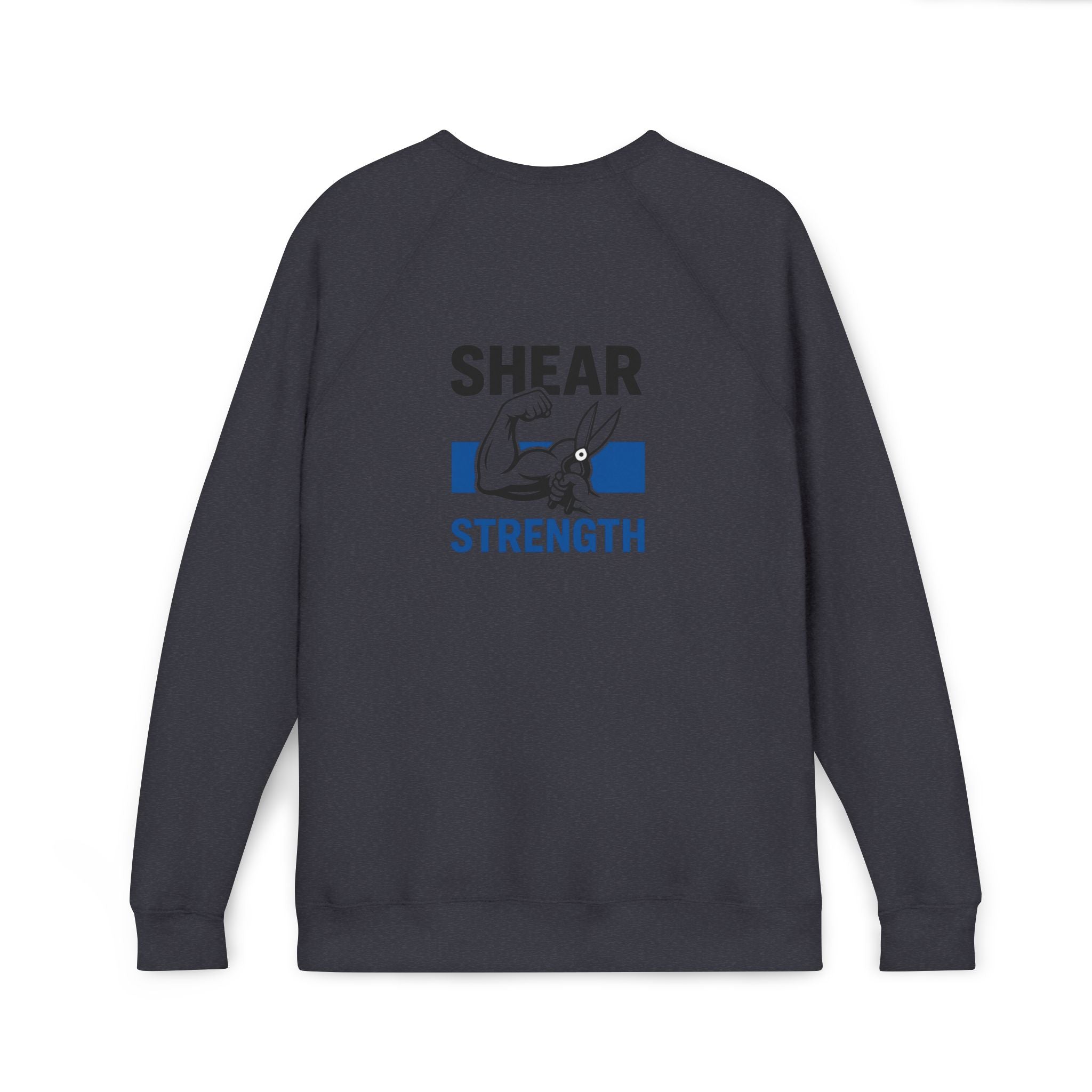 Strength Raglan Sweatshirt — 'Smear Strength' Blue Barbell Crewneck
